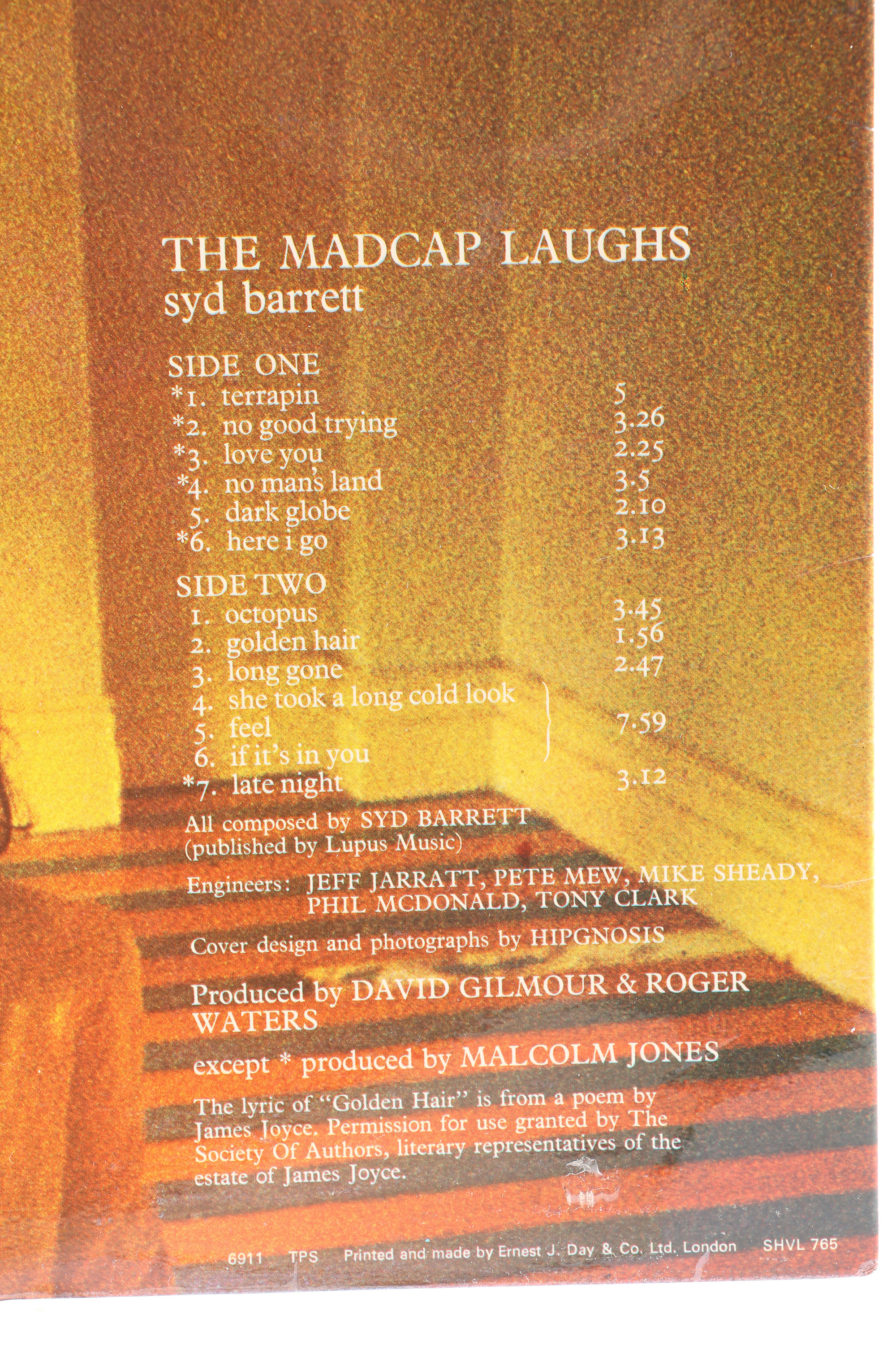 Syd Barrett "The Madcap Laughs" Early UK Pressing LP
