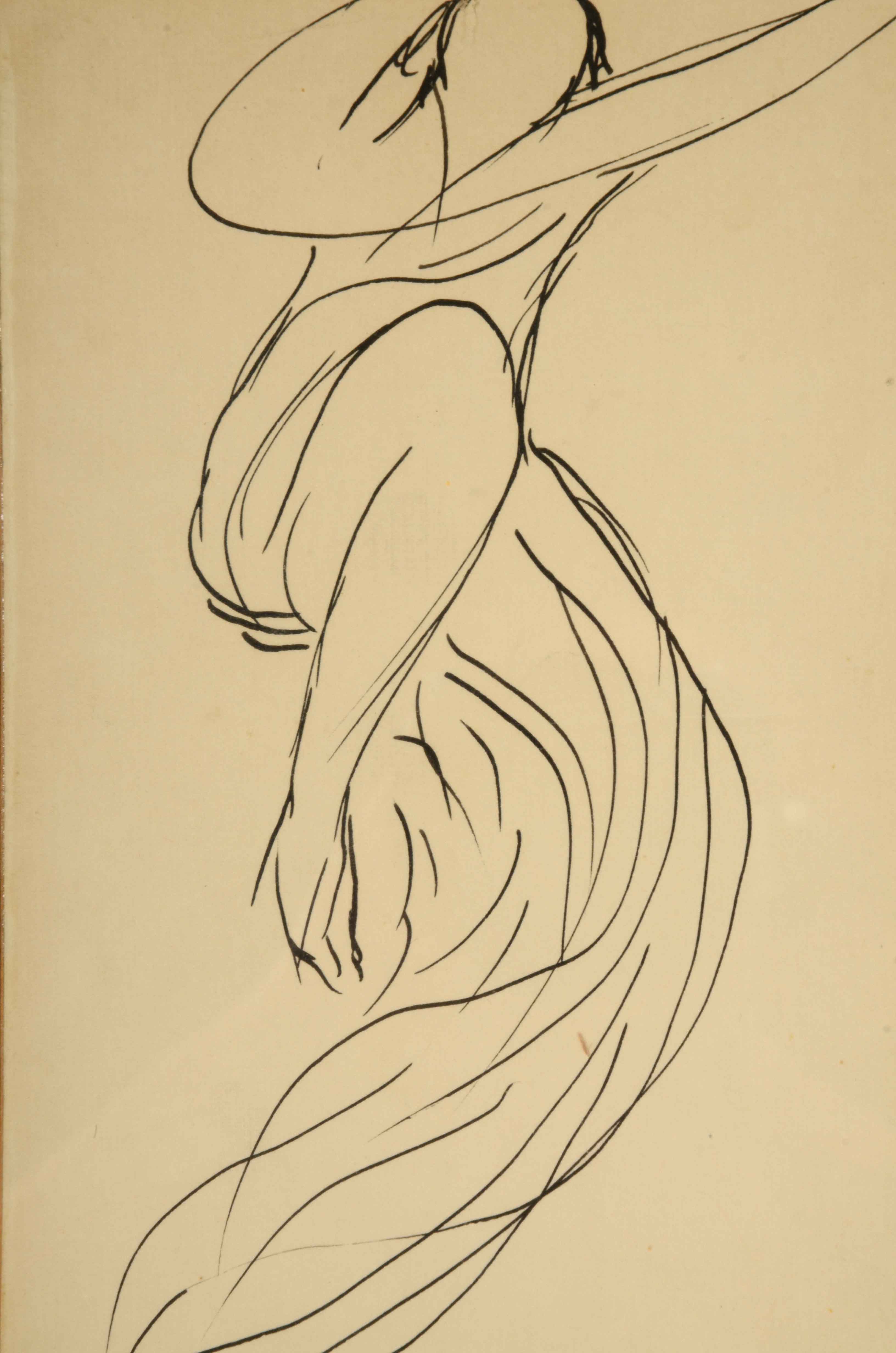 Abrahm Walkowitz Ink Drawing on Paper Diptypch