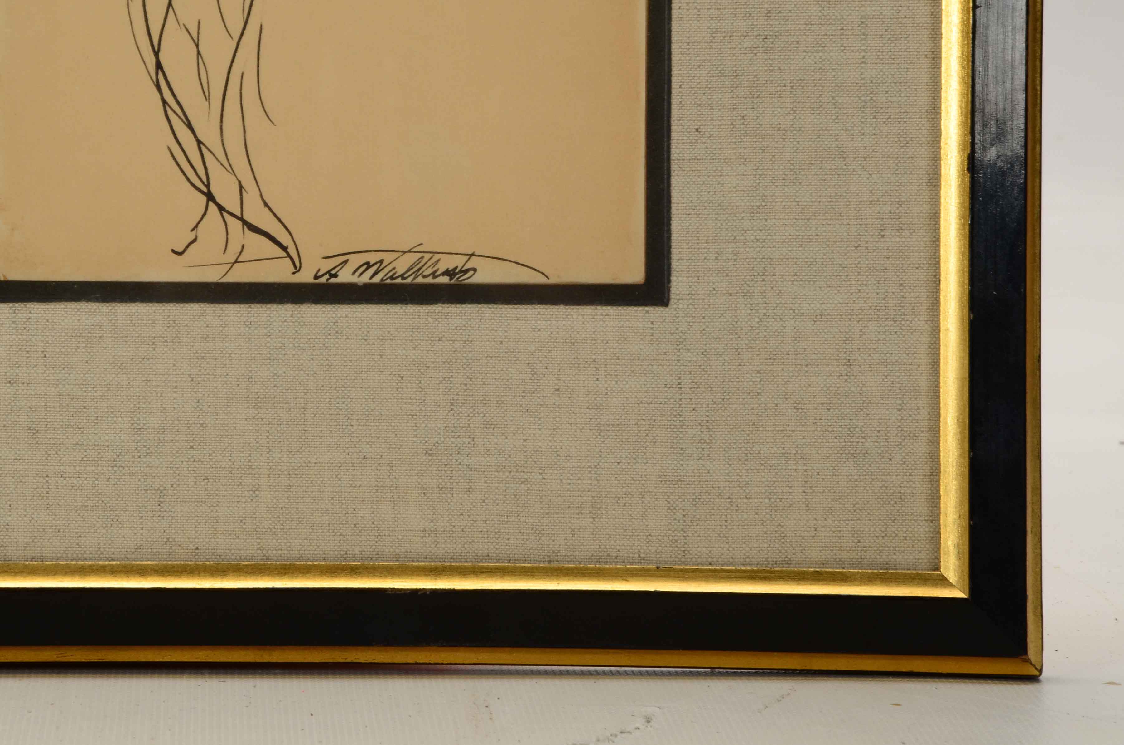 Abrahm Walkowitz Ink Drawing on Paper Diptypch