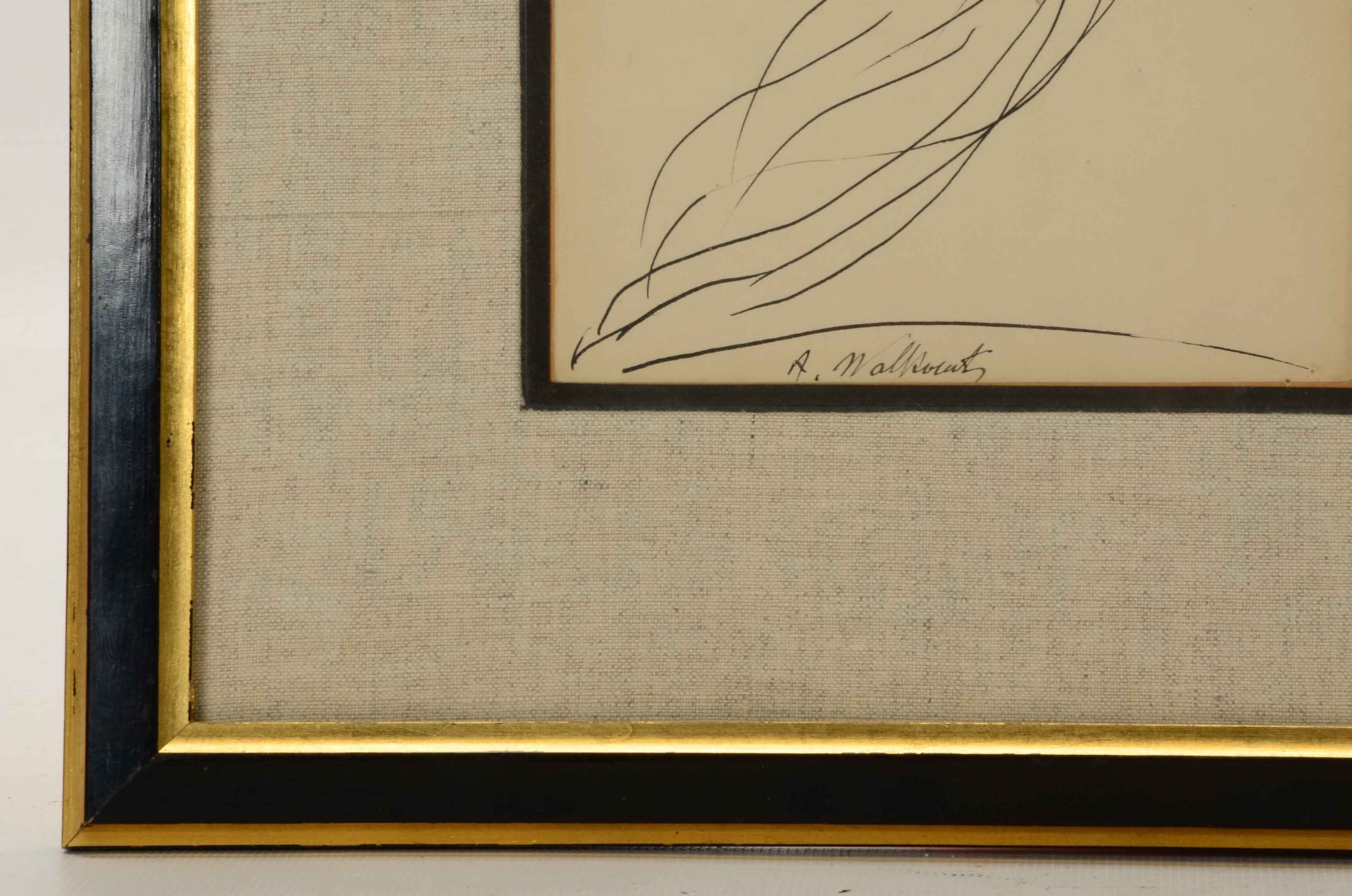 Abrahm Walkowitz Ink Drawing on Paper Diptypch