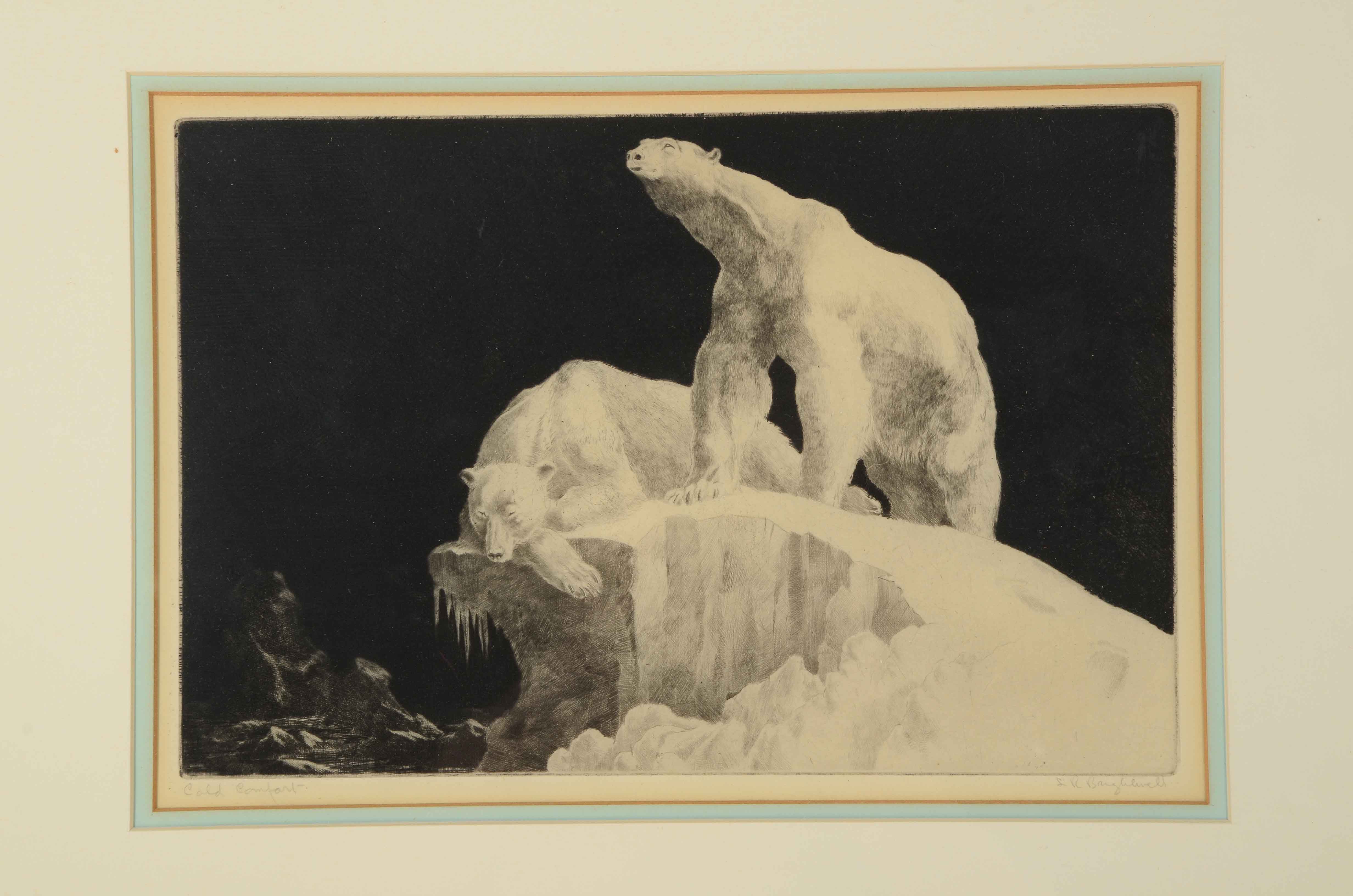 Leonard Robert Brightwell Drypoint Etching "Cold Comfort"