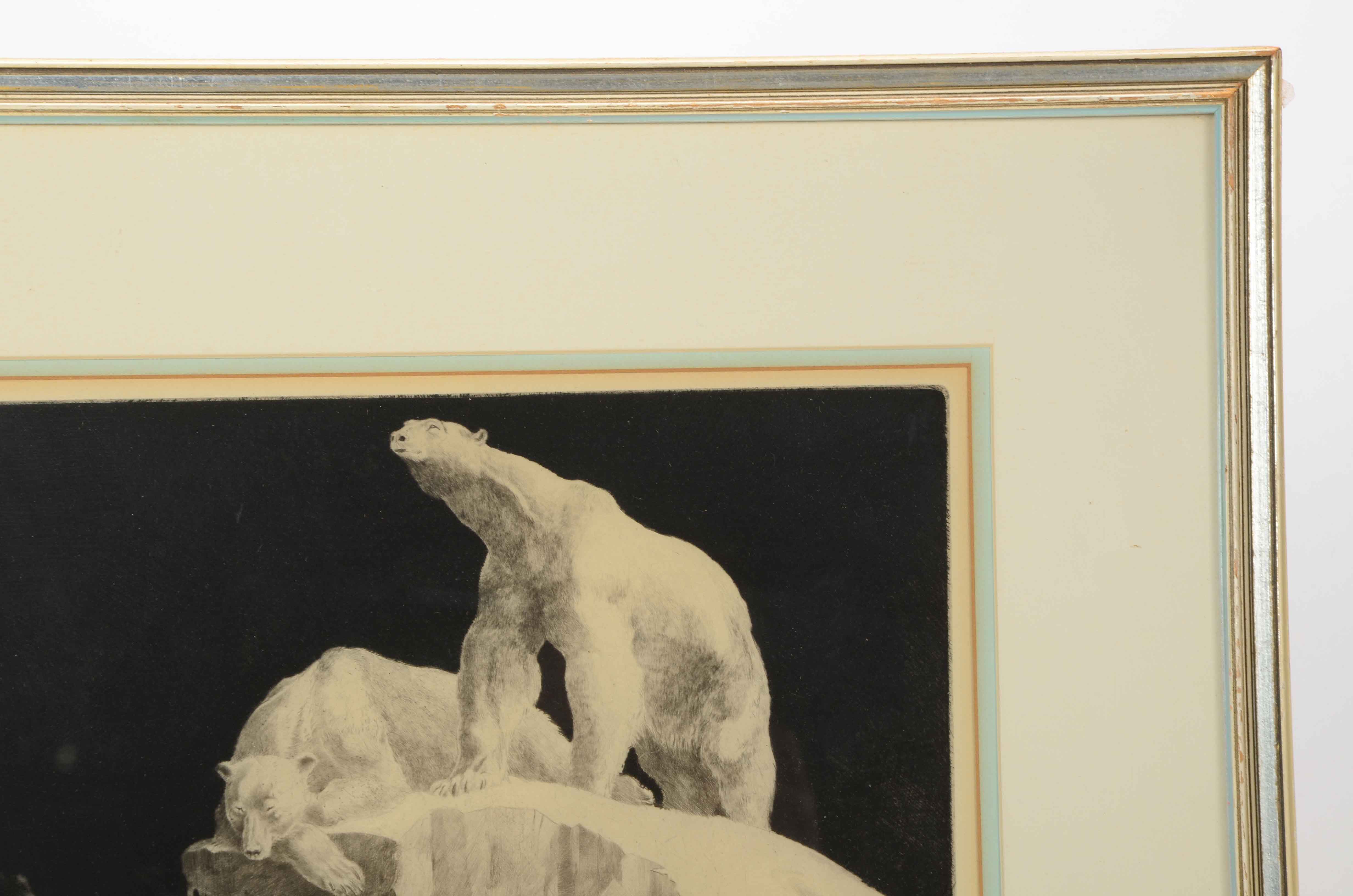 Leonard Robert Brightwell Drypoint Etching "Cold Comfort"