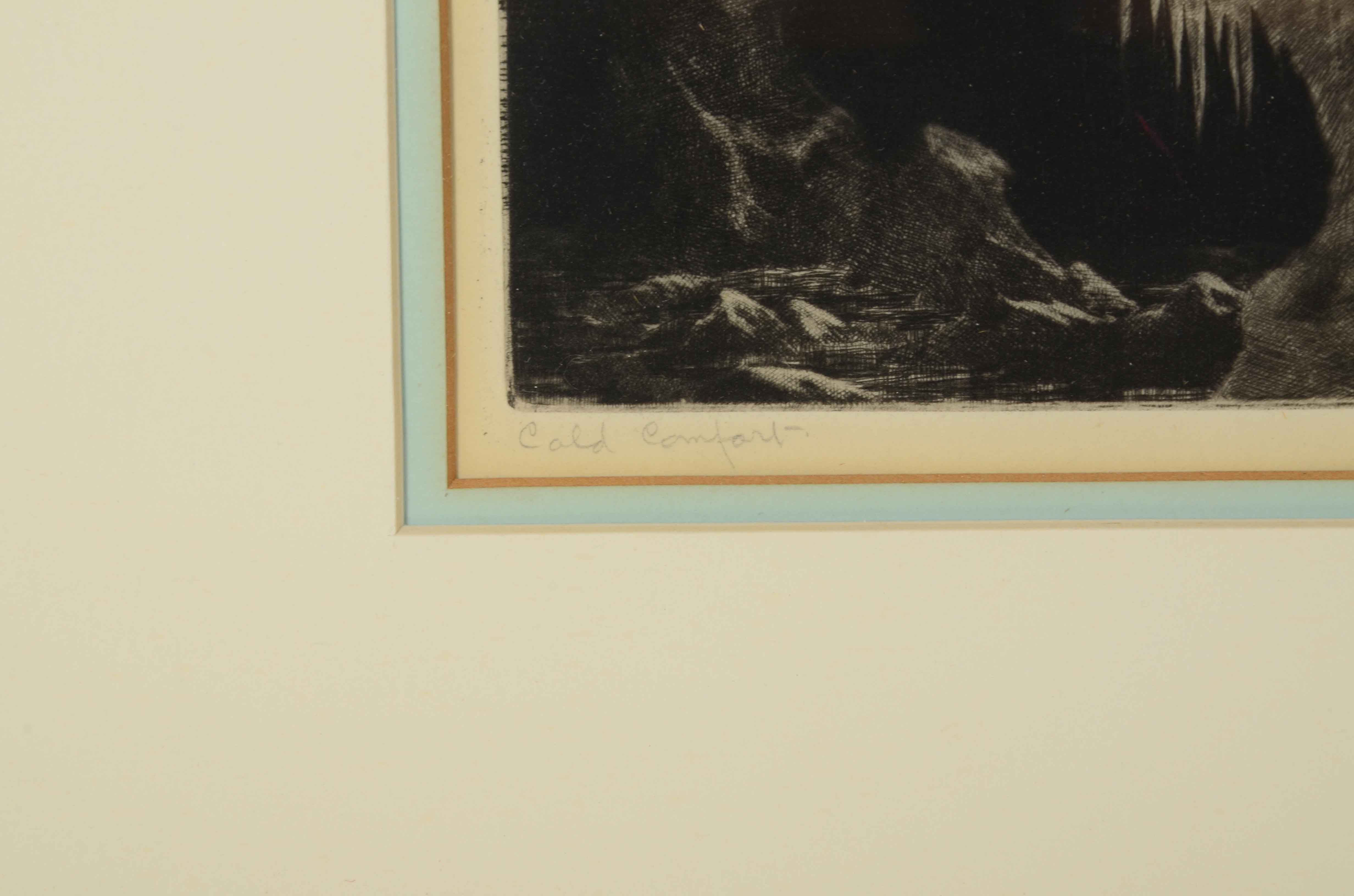 Leonard Robert Brightwell Drypoint Etching "Cold Comfort"