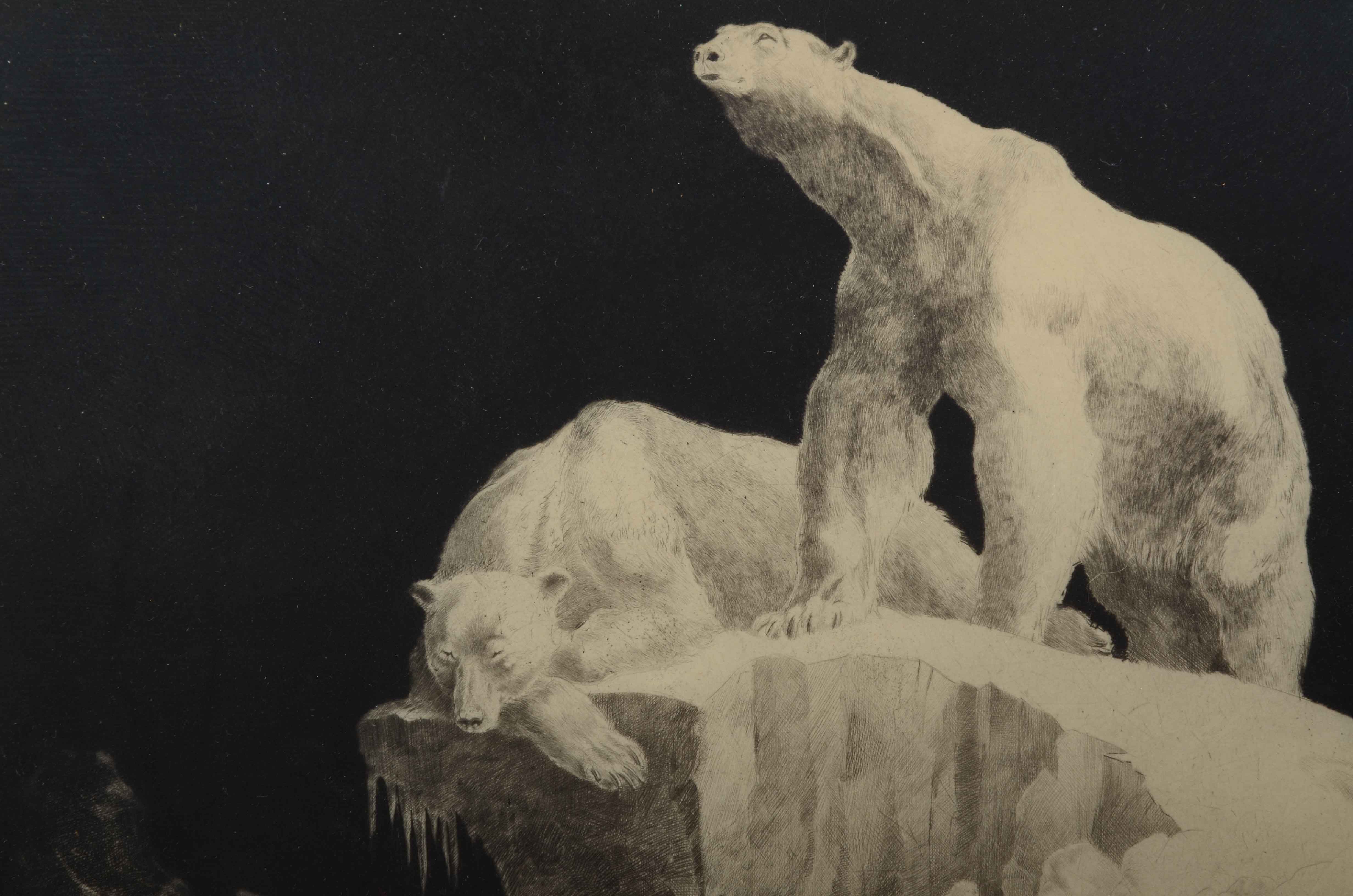 Leonard Robert Brightwell Drypoint Etching "Cold Comfort"