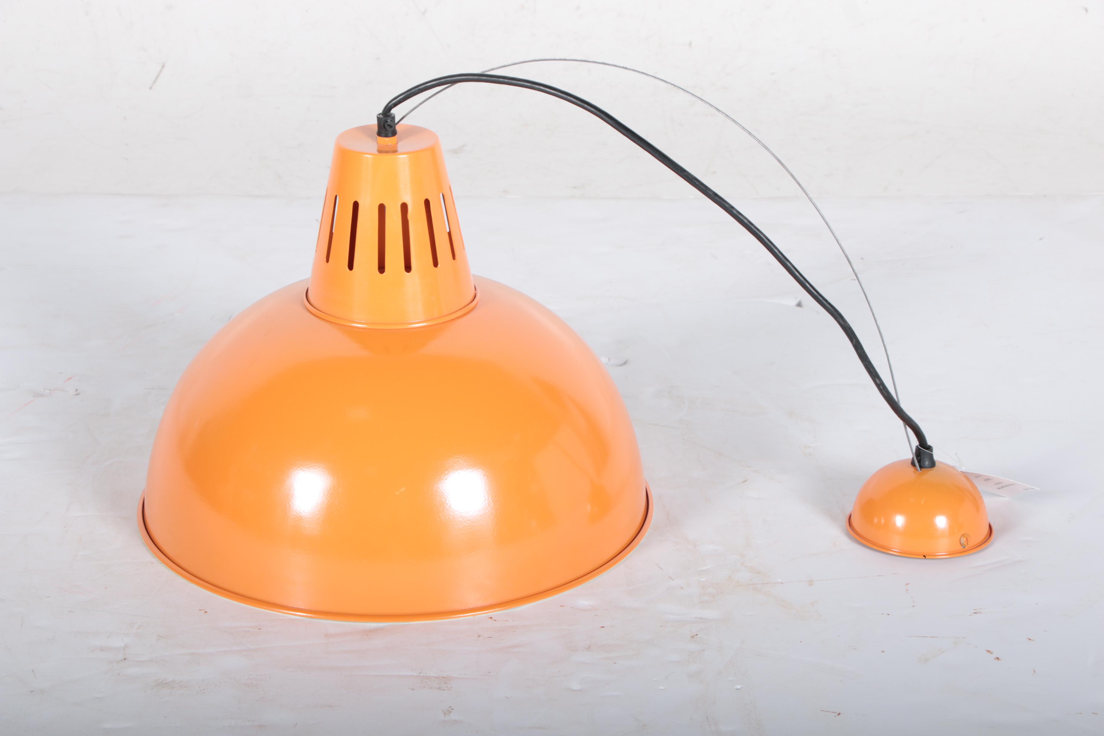 Pair of Orange Pendant Lights by Blue Ocean Traders