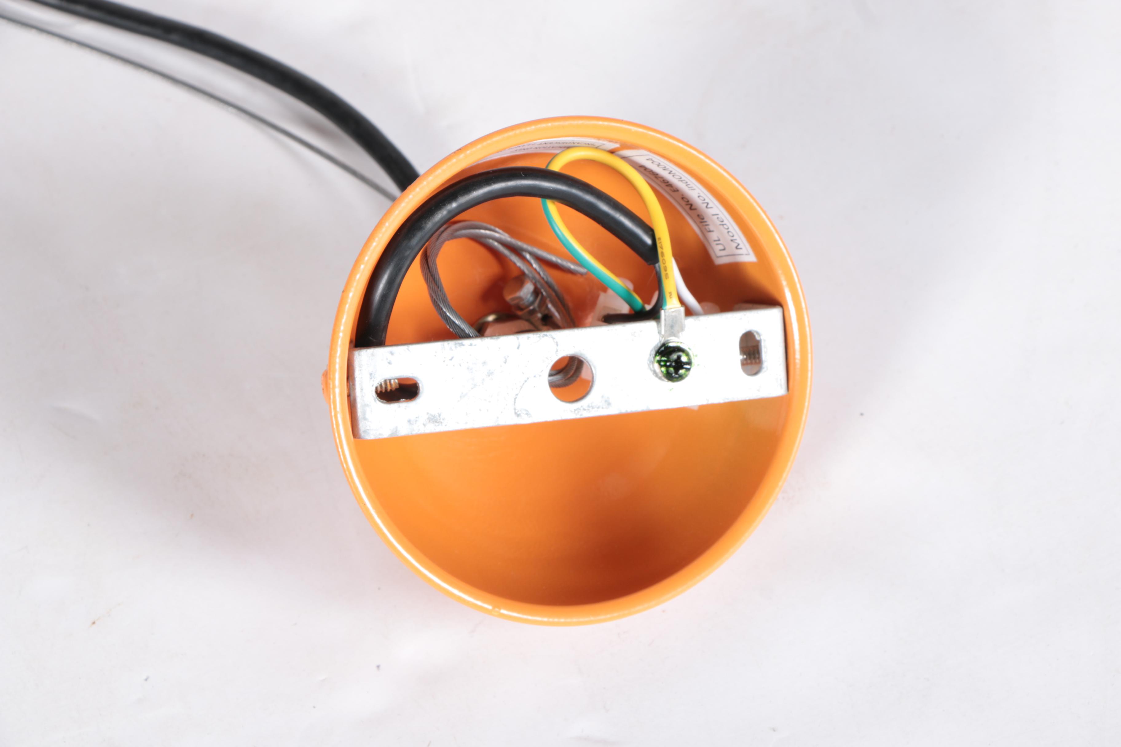 Pair of Orange Pendant Lights by Blue Ocean Traders