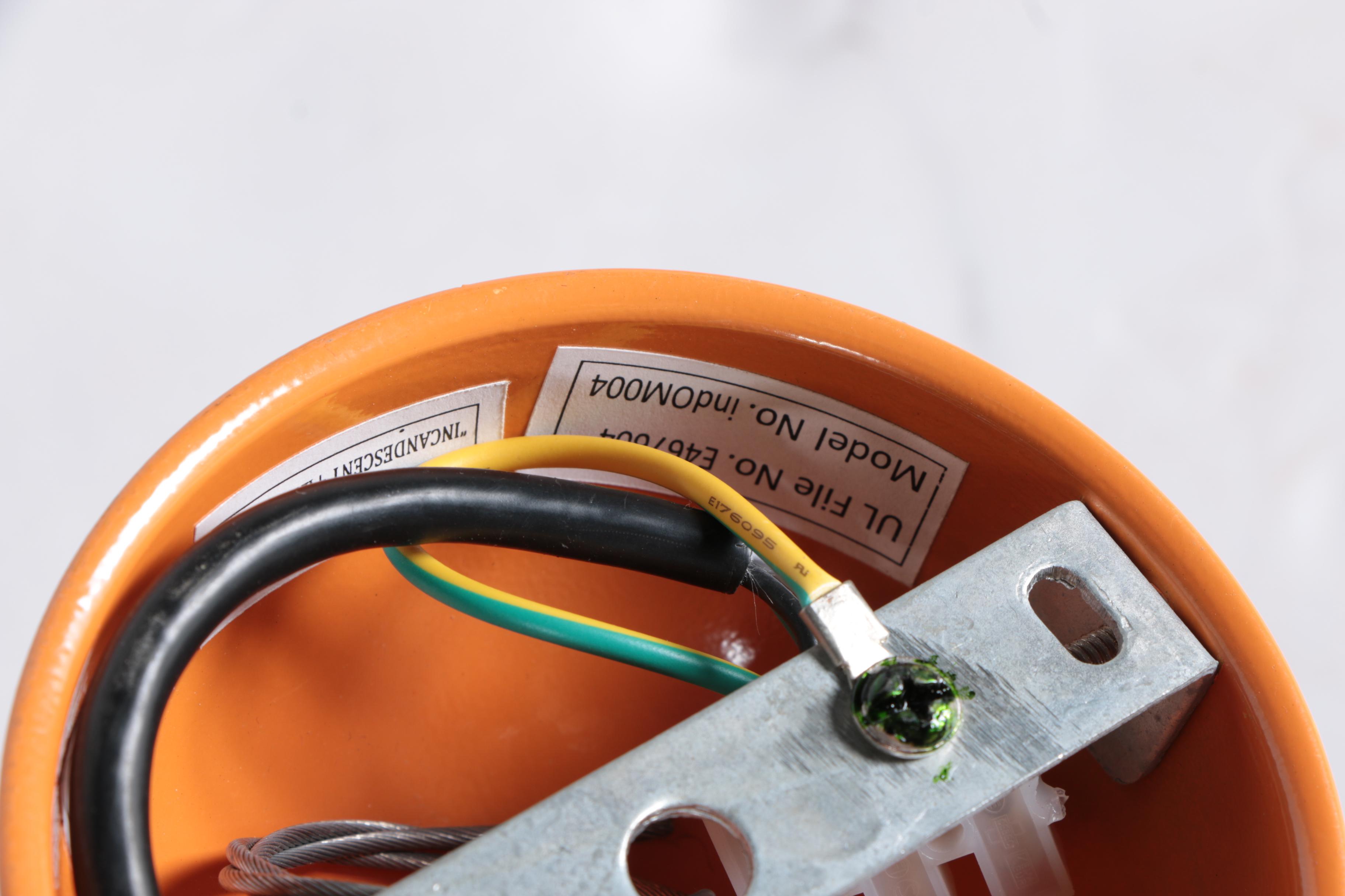 Pair of Orange Pendant Lights by Blue Ocean Traders