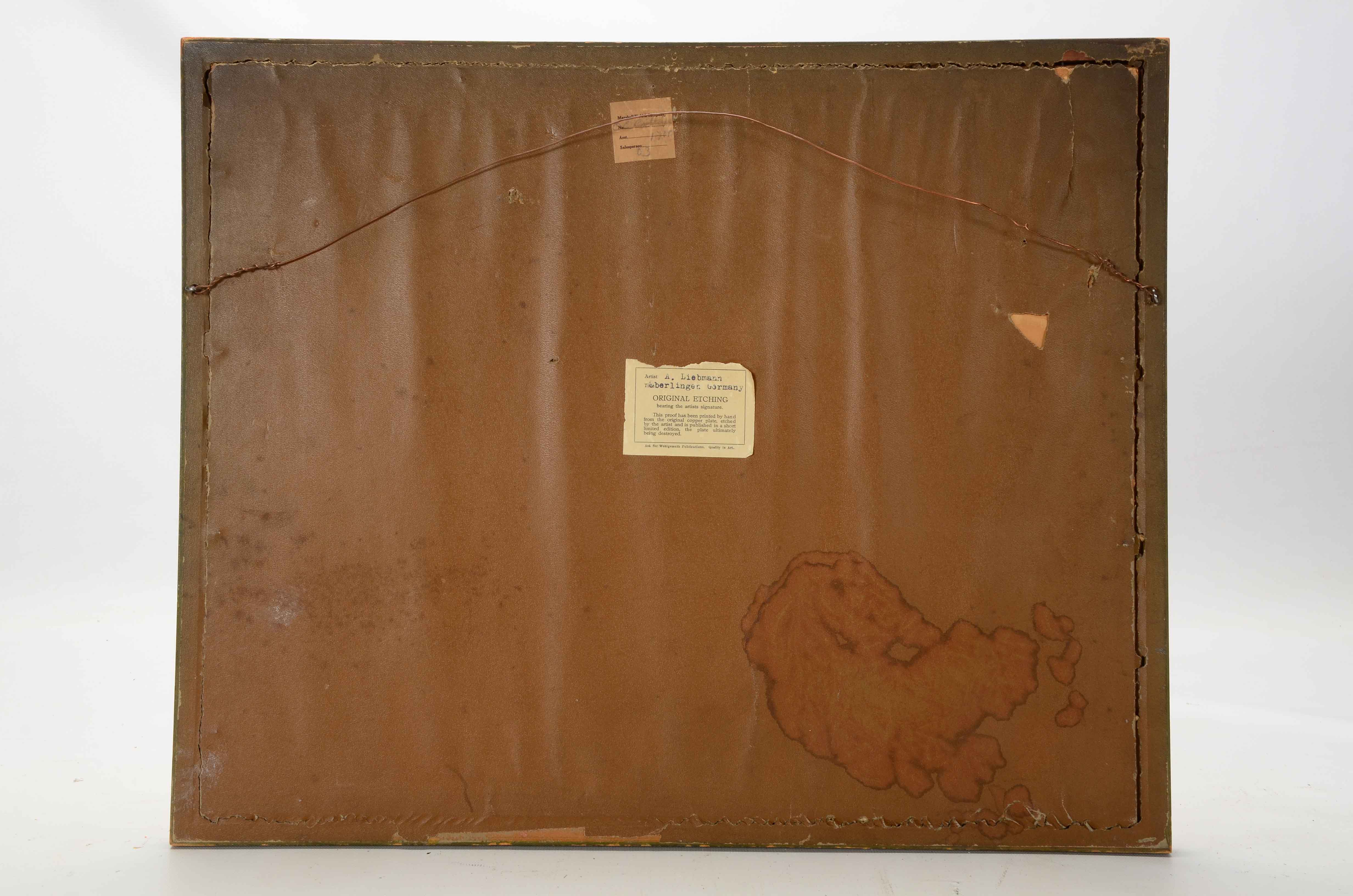 Alexander Liebmann Limited Edition Aquatint Etching of German Town