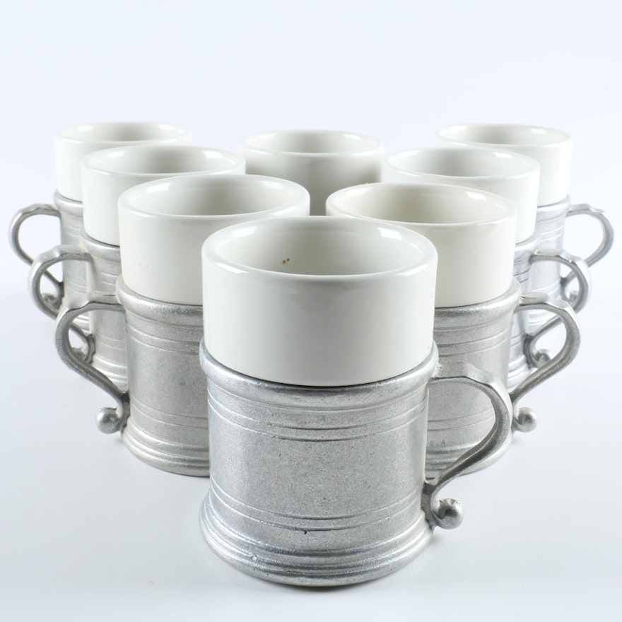 Wilton Armetale Ceramic and Pewter Mug Sets