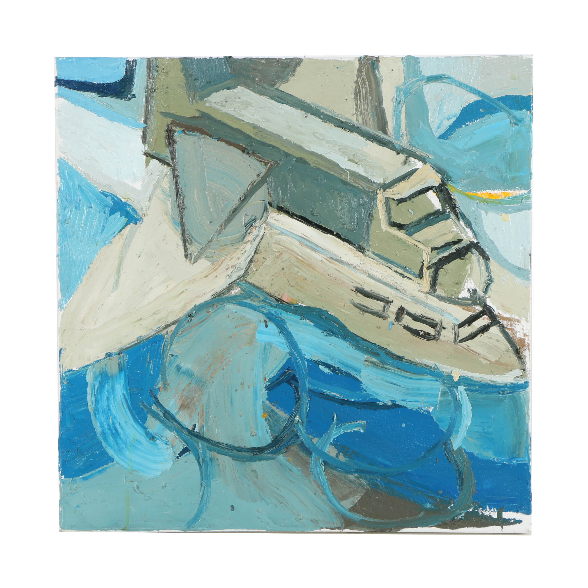 Clintel Steed Oil Painting on Canvas "NASA 747 Flying Shuttle Space Ship #1"