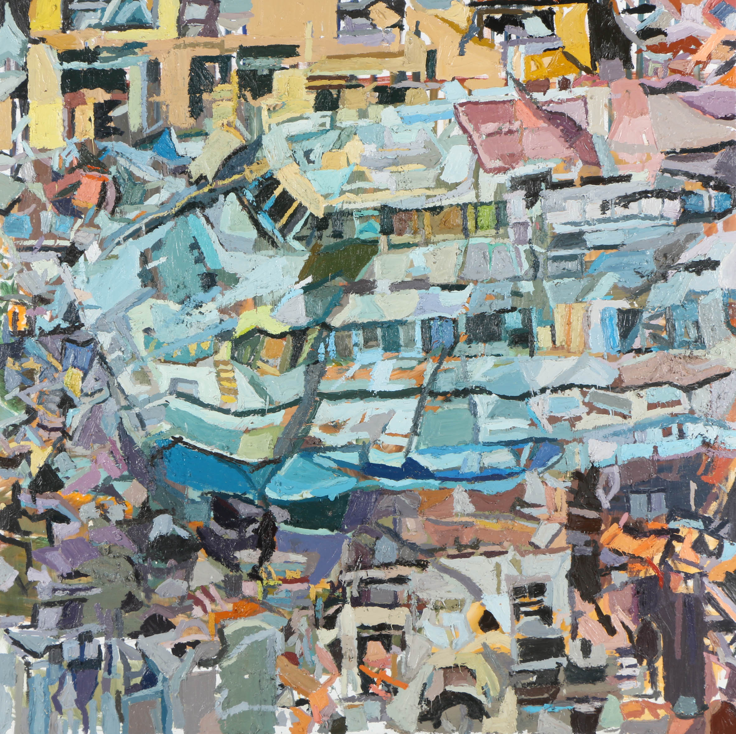 Clintel Steed Oil Painting on Canvas "747 Flying Space Shuttle Over Harlem"