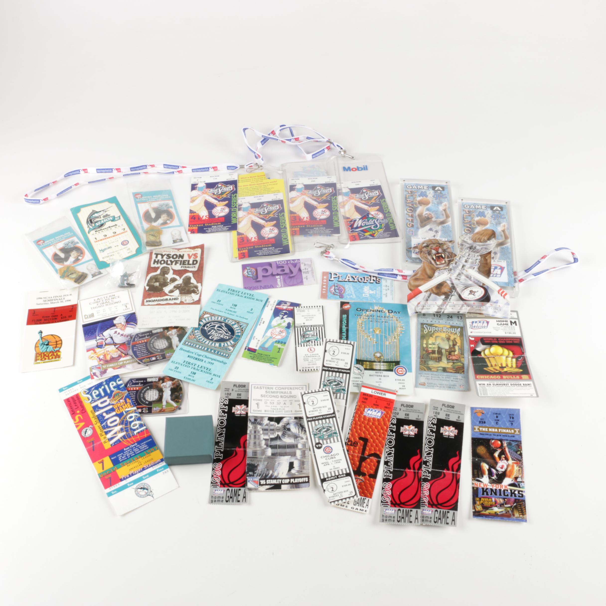 Collection of Sports Tickets and Memorabilia