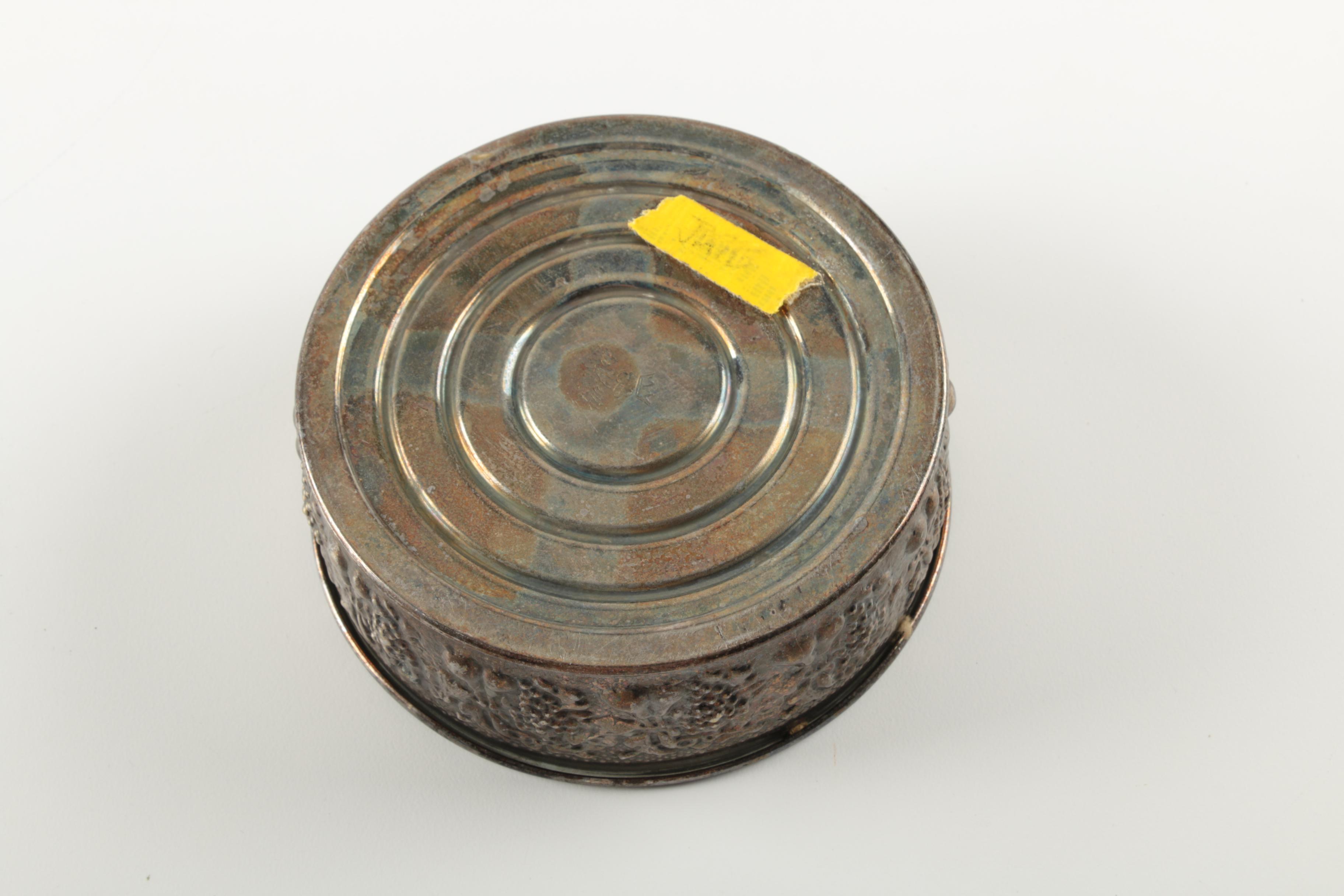 Vintage Silver Plate Wine Bottle Coasters Including El De Uberti