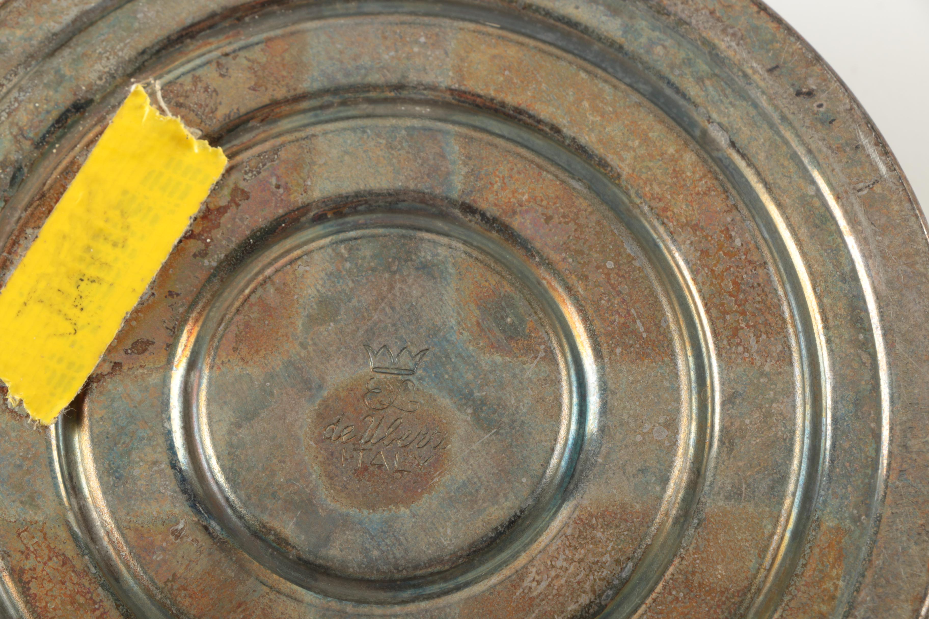 Vintage Silver Plate Wine Bottle Coasters Including El De Uberti