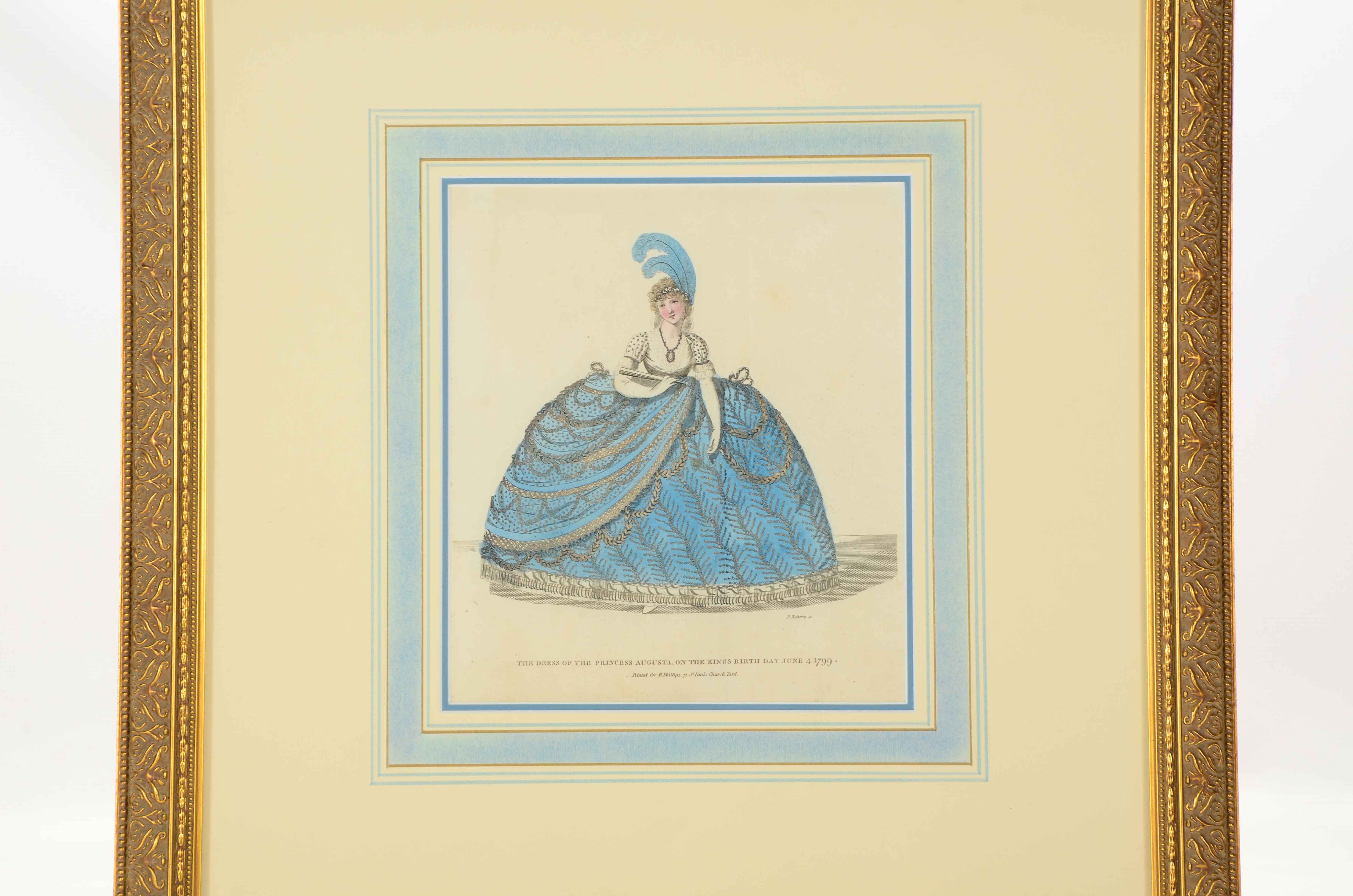 Fashion Print Mezzotint after Fashions from London and Paris, June 1799