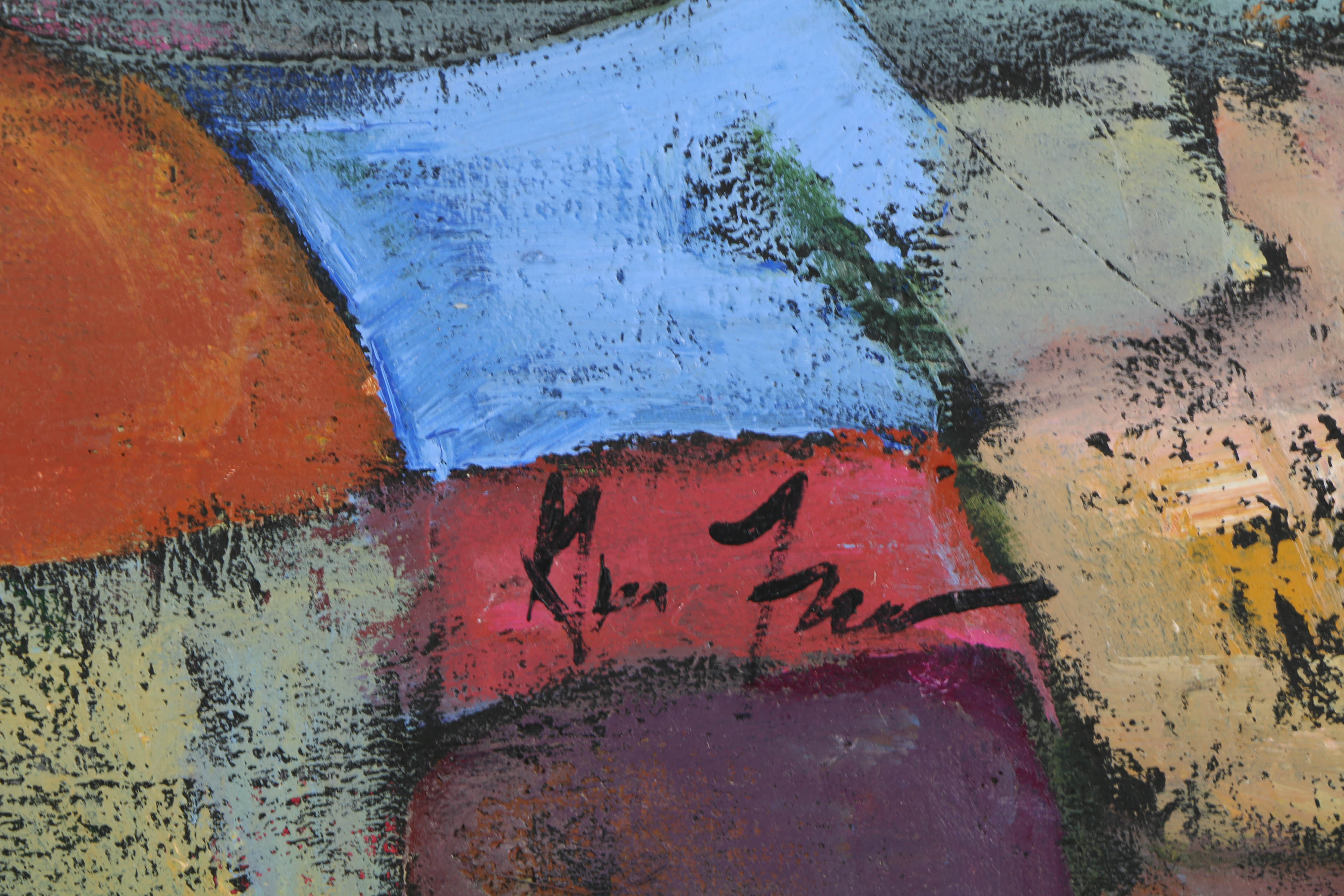 Gwen Freeman Acrylic Painting on Canvas "Woman in the Garden"