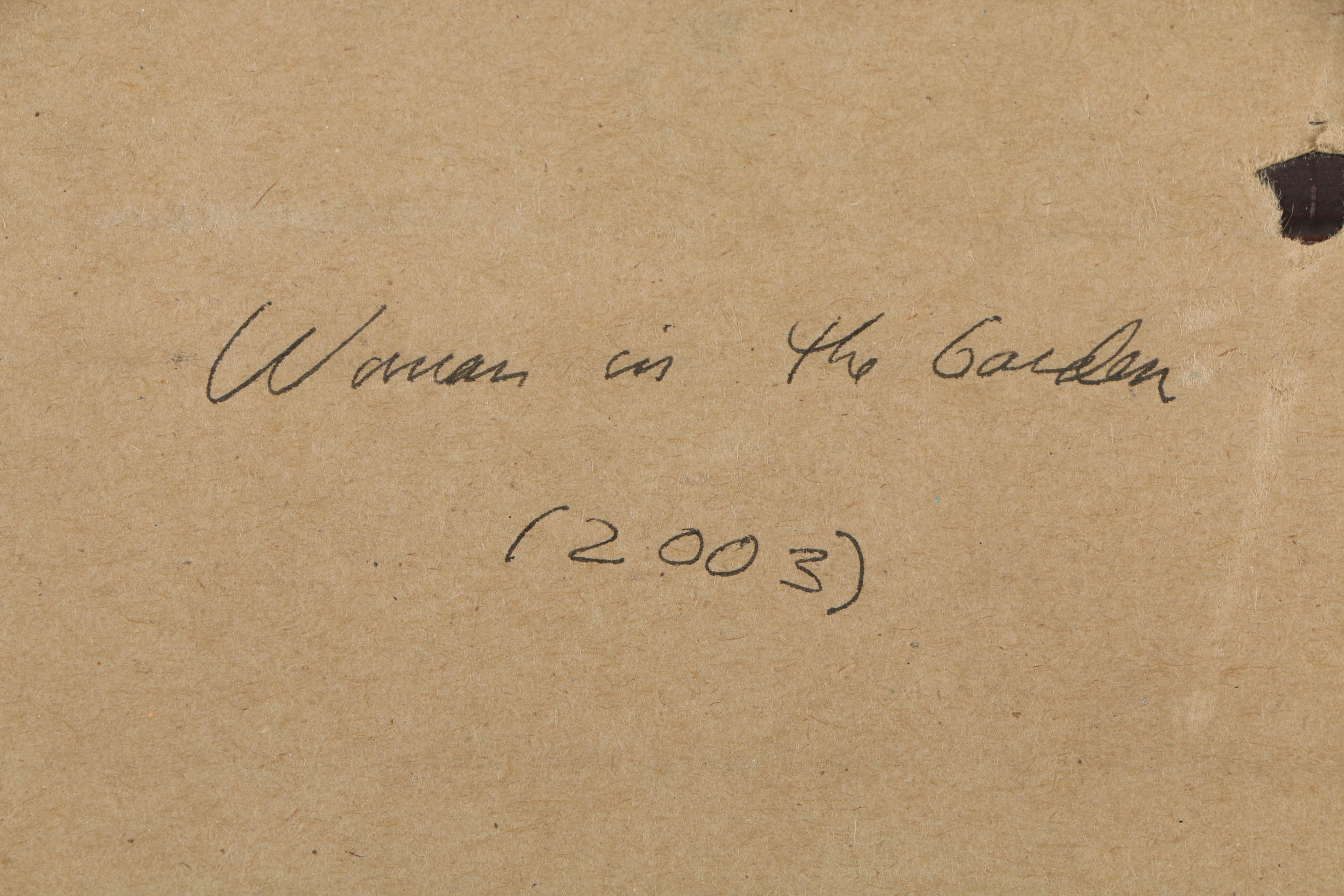 Gwen Freeman Acrylic Painting on Canvas "Woman in the Garden"