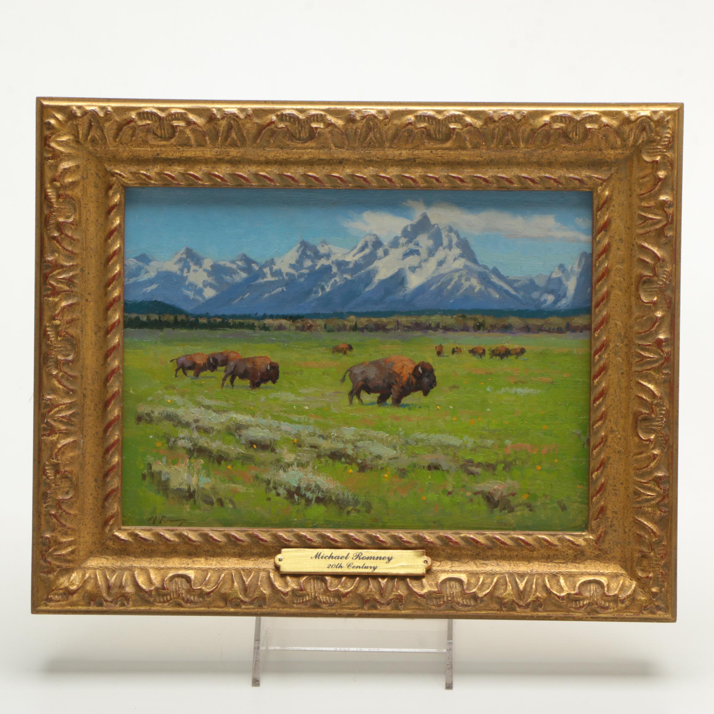 Michael Romney Oil Paintings of Bison and Elk