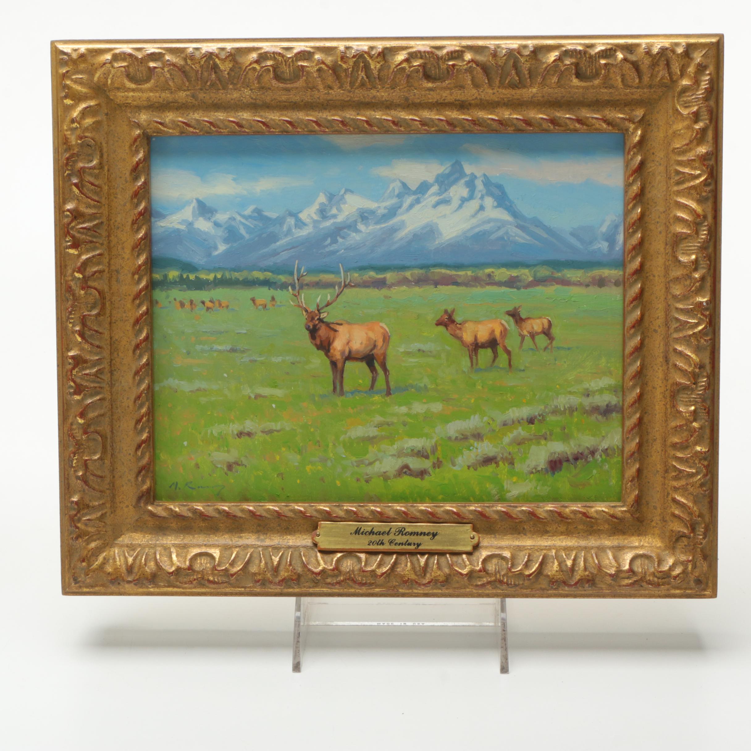 Michael Romney Oil Paintings of Bison and Elk