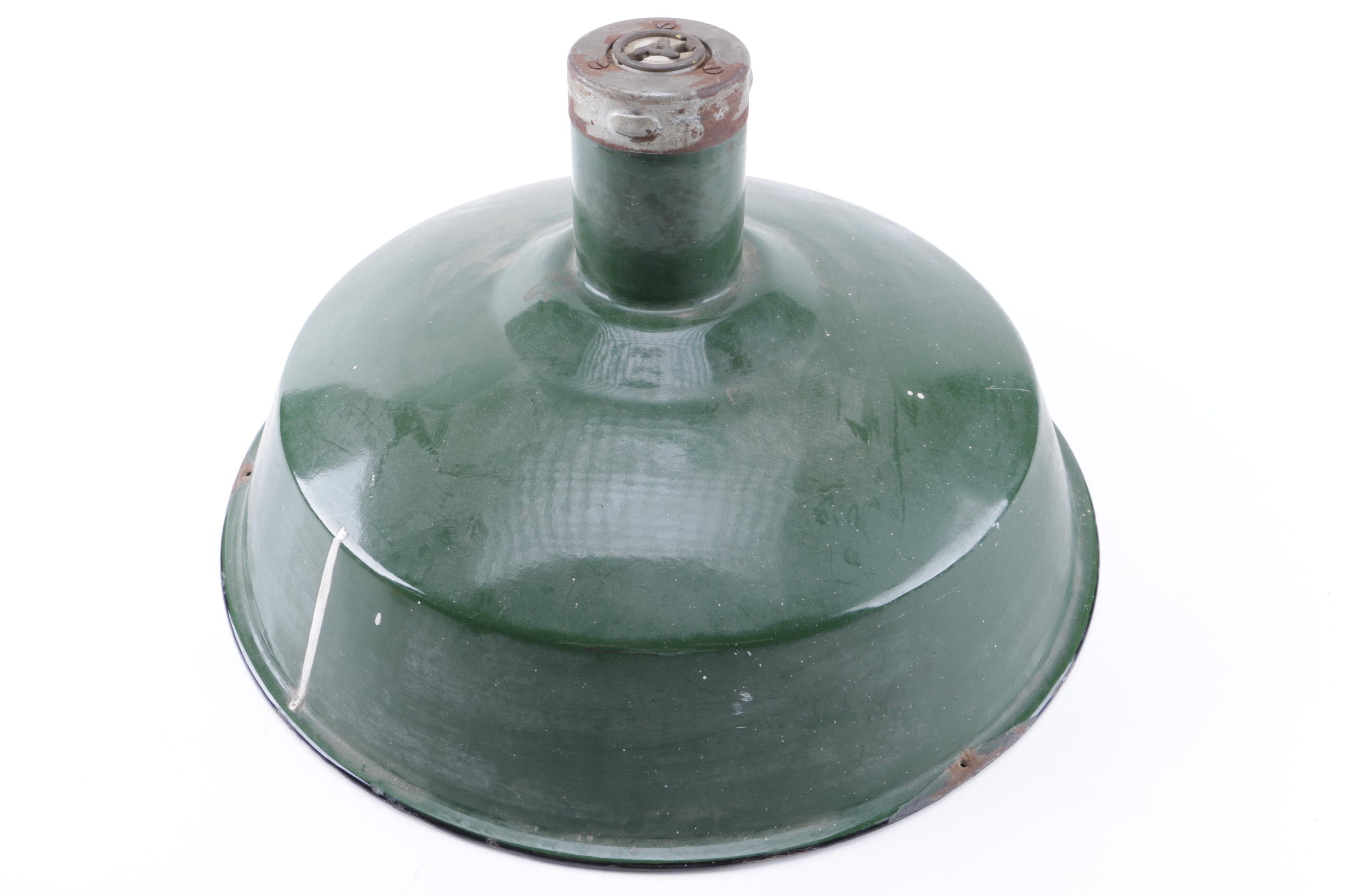 Vintage Enameled Pendant Light Shade