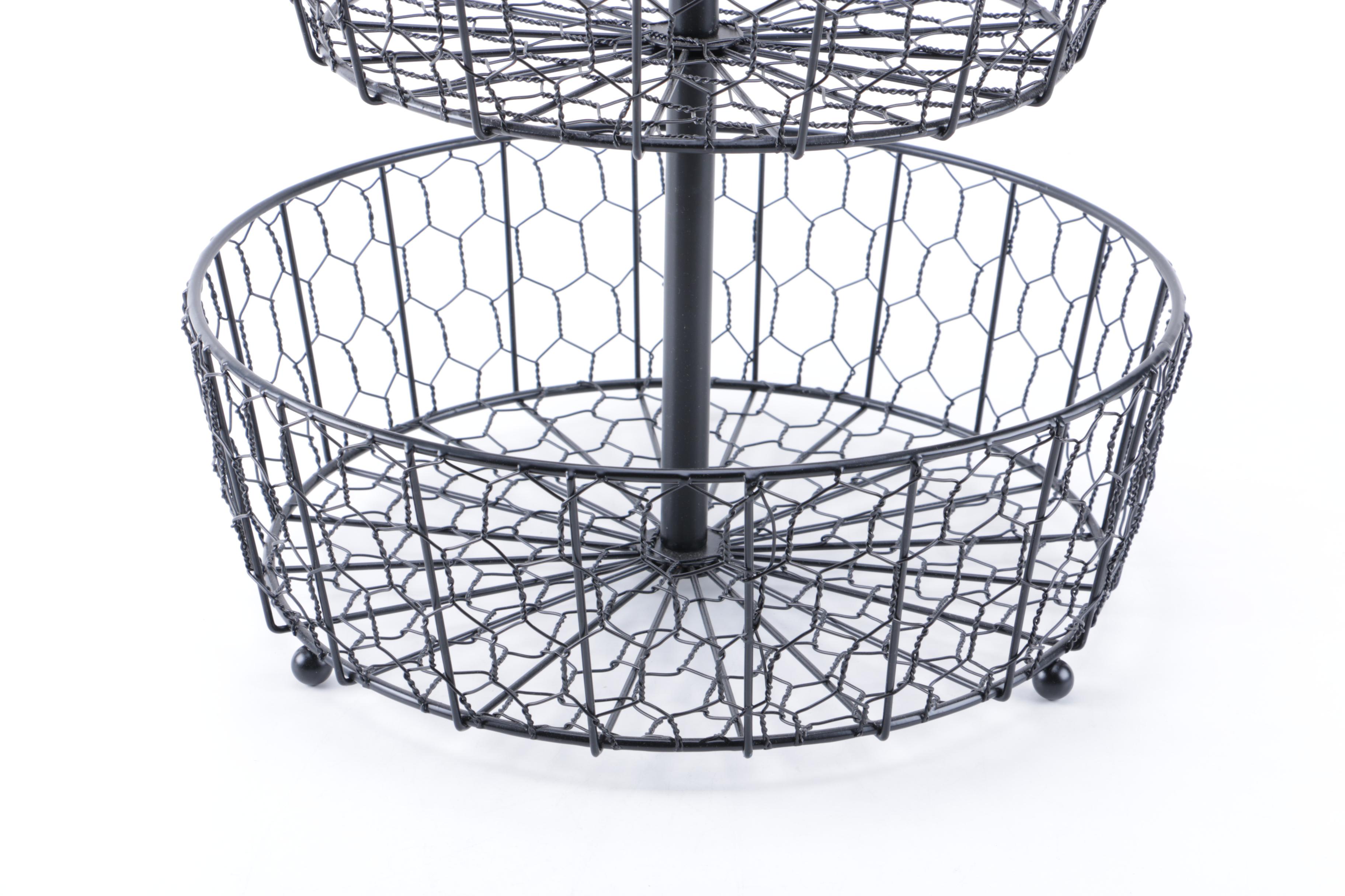 Tiered Wire Display Basket with Handle