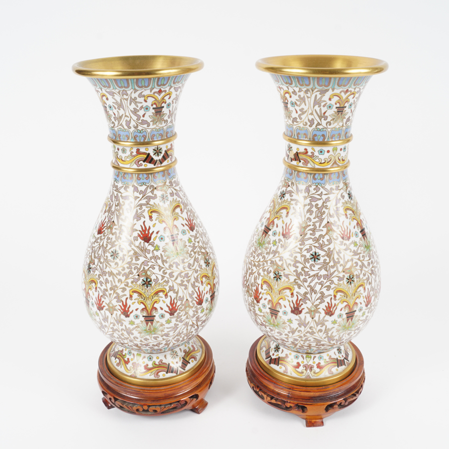 Pair of Chinese Cloisonné Vases