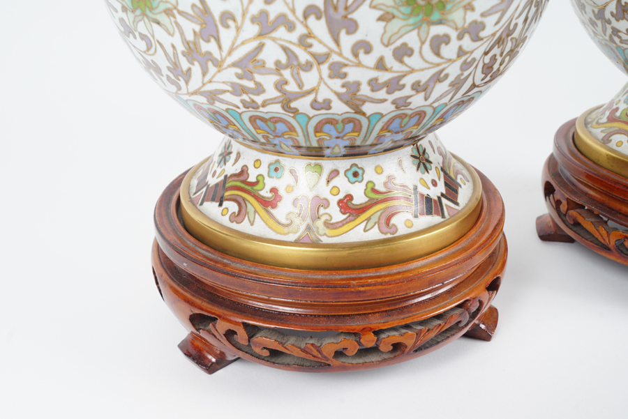 Pair of Chinese Cloisonné Vases