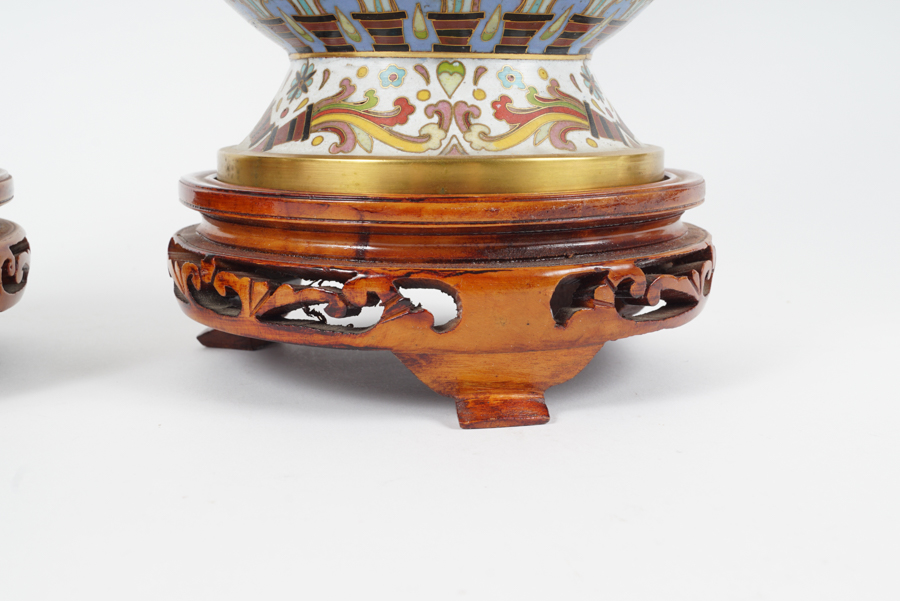 Pair of Chinese Cloisonné Vases