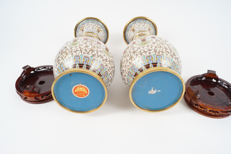 Pair of Chinese Cloisonné Vases