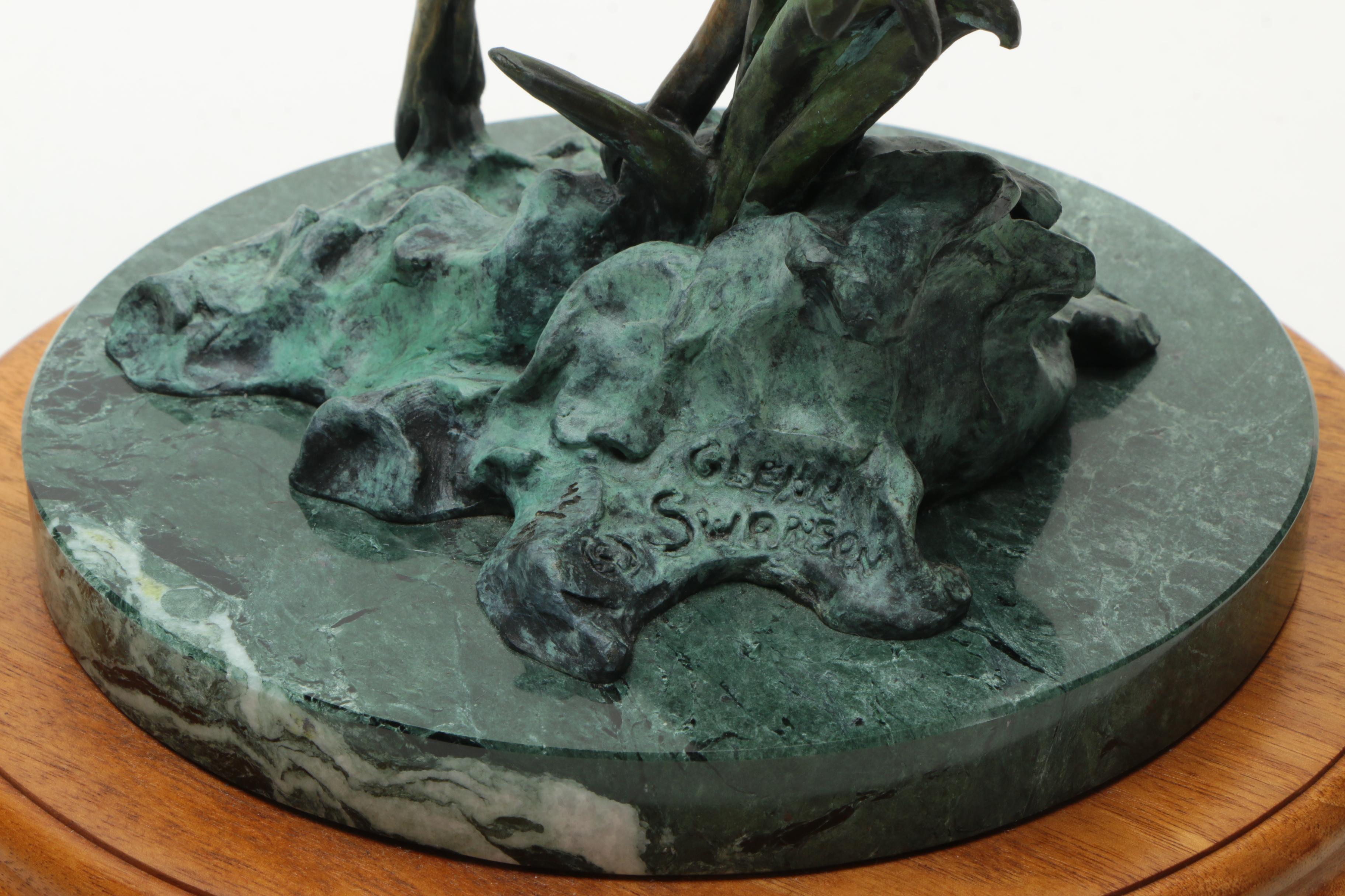 Glenn Swanson Limited Edition Painted Bronze Sculpture "Great Blue Heron"
