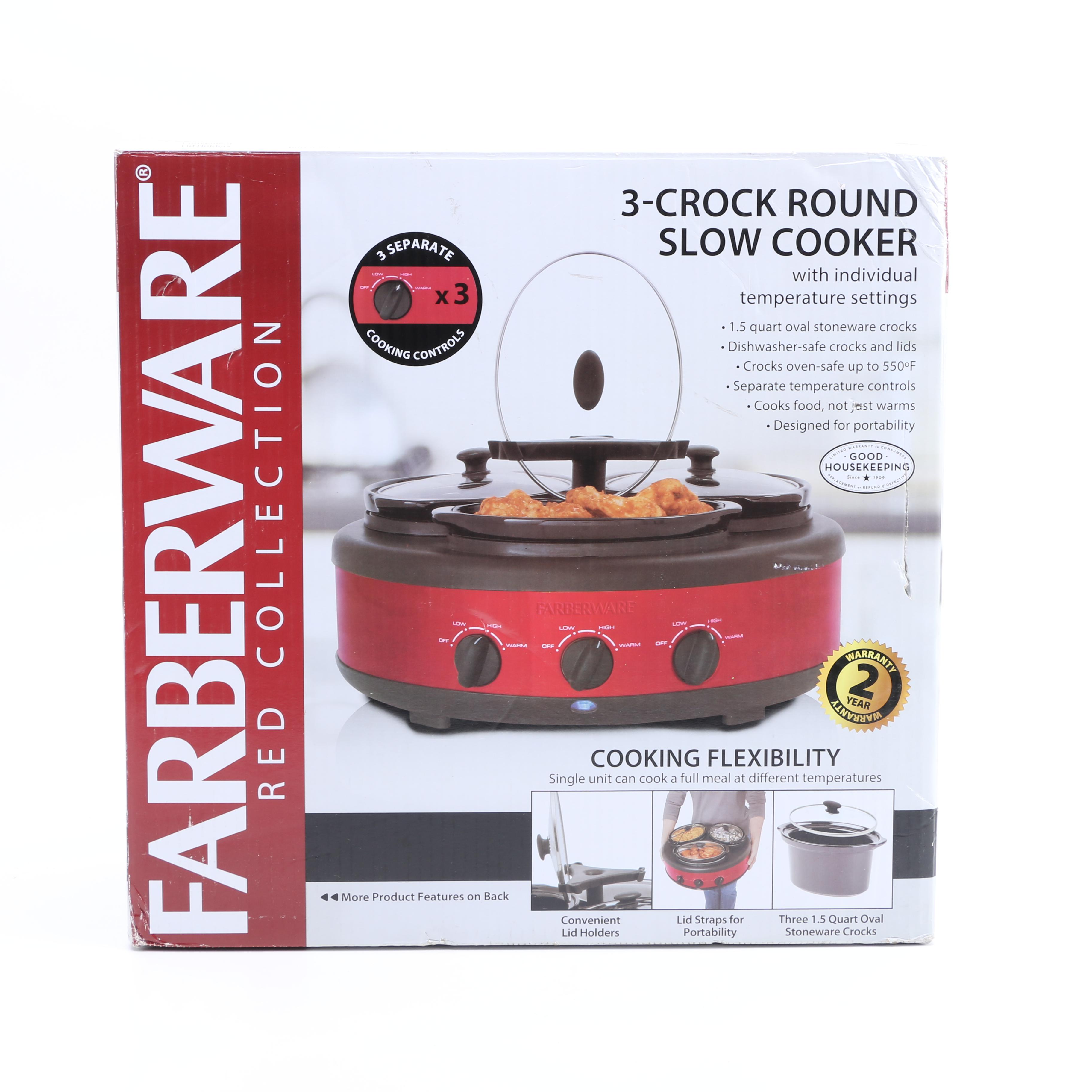 Faberware "3-Crock" Slow Cooker