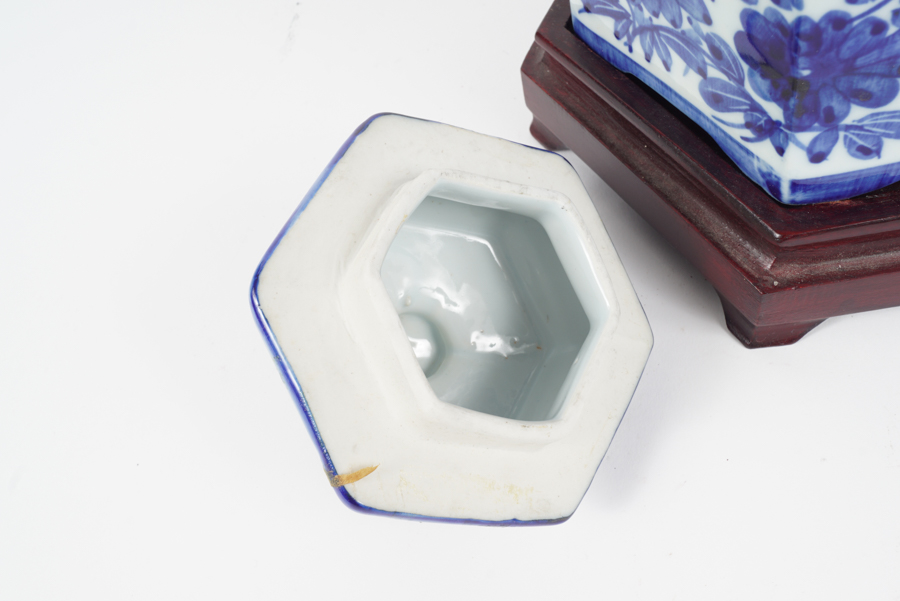 Large Hand Painted Floral Tea Pot on Stand