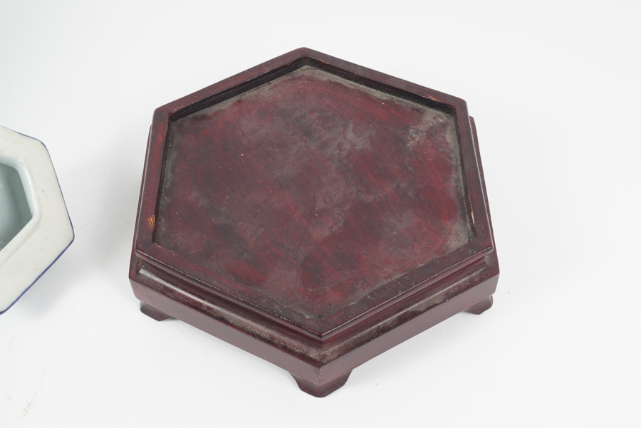 Large Hand Painted Floral Tea Pot on Stand