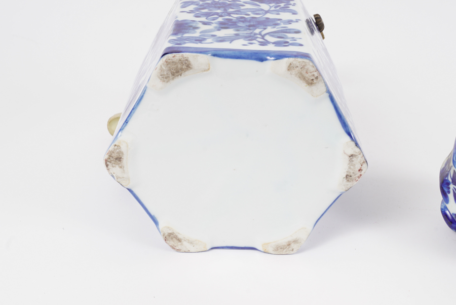 Large Hand Painted Floral Tea Pot on Stand