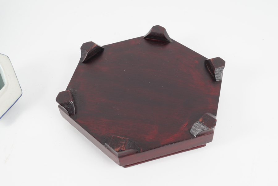 Large Hand Painted Floral Tea Pot on Stand