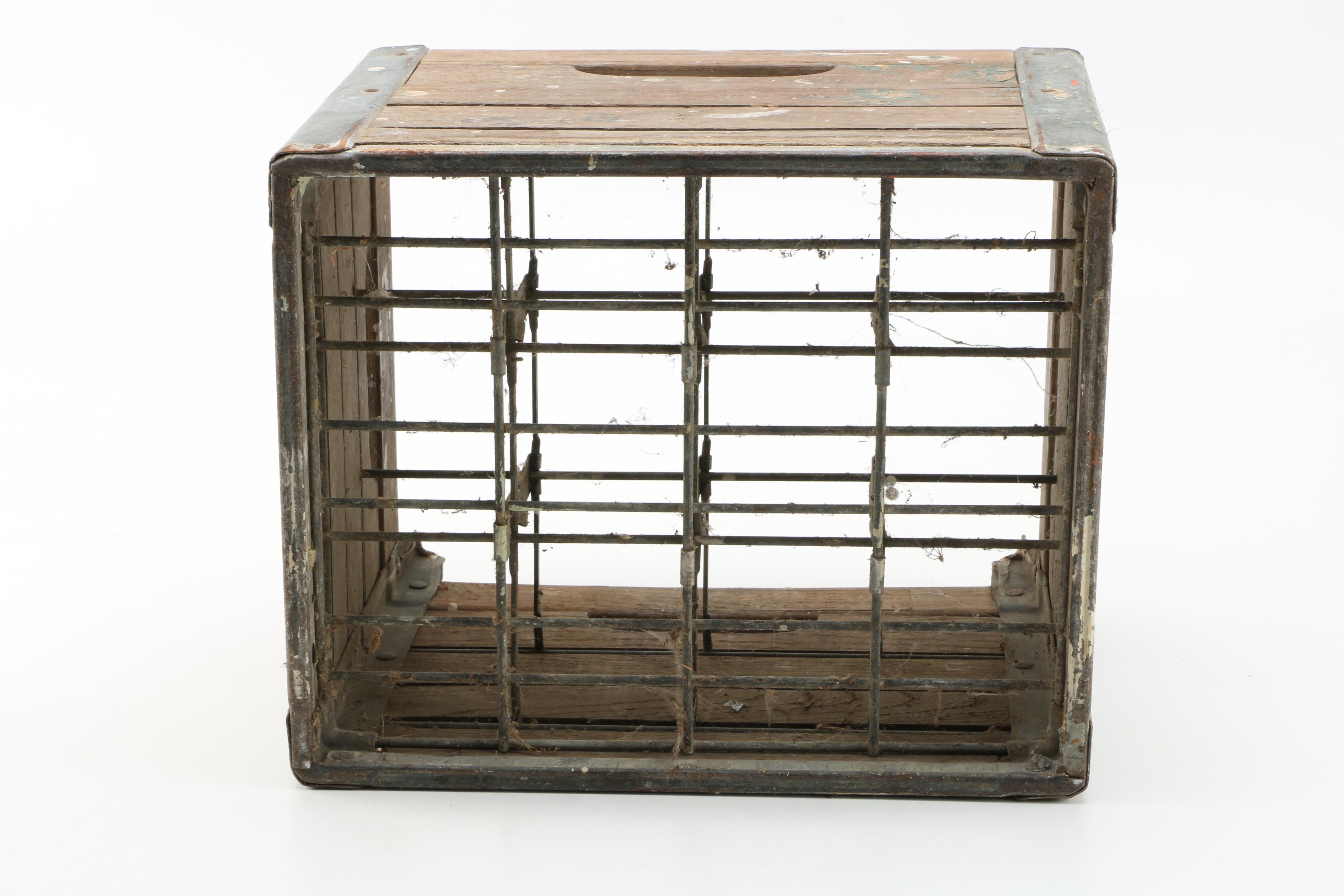 Vintage Milk Crate and Glass Jars