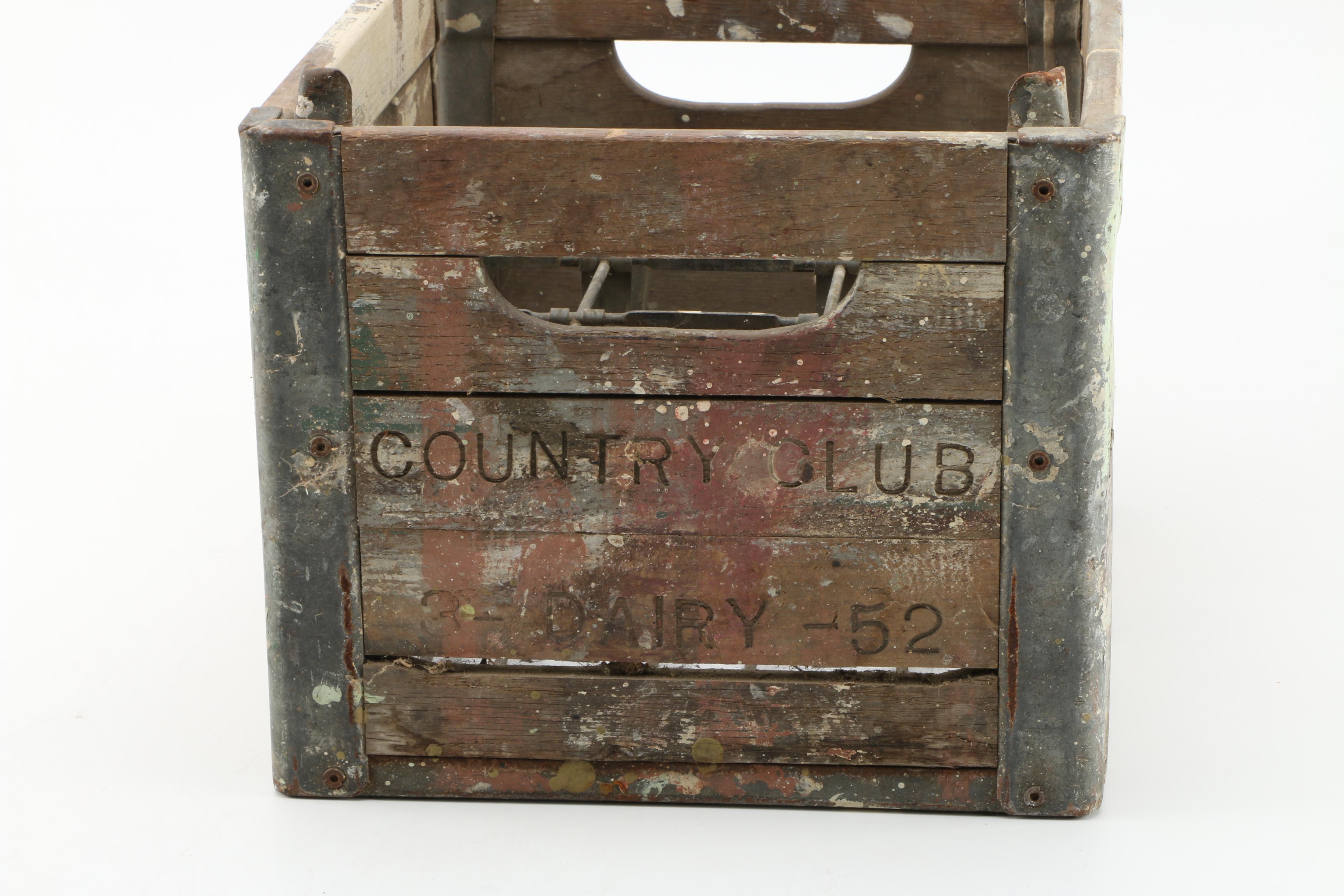 Vintage Milk Crate and Glass Jars