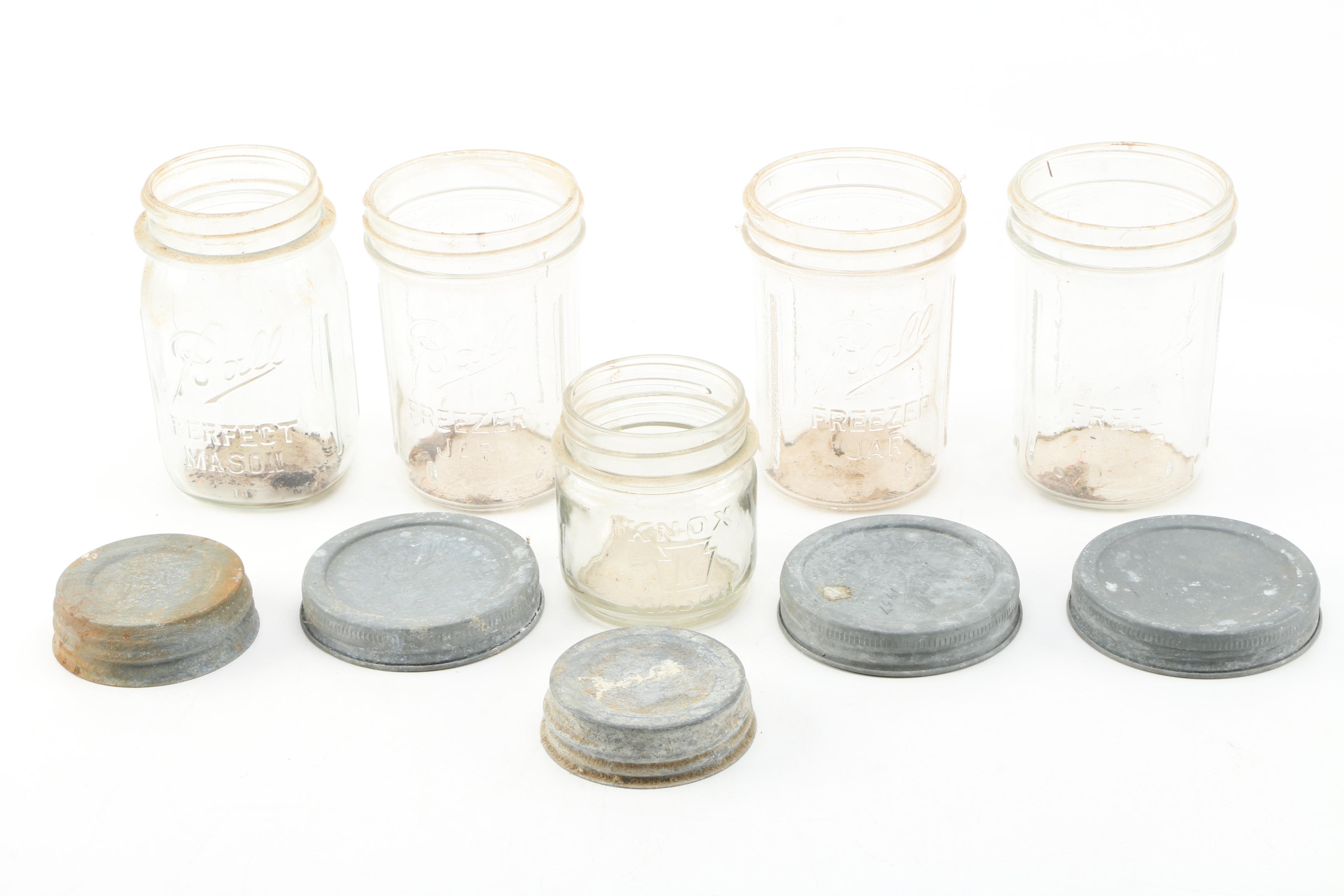 Vintage Milk Crate and Glass Jars