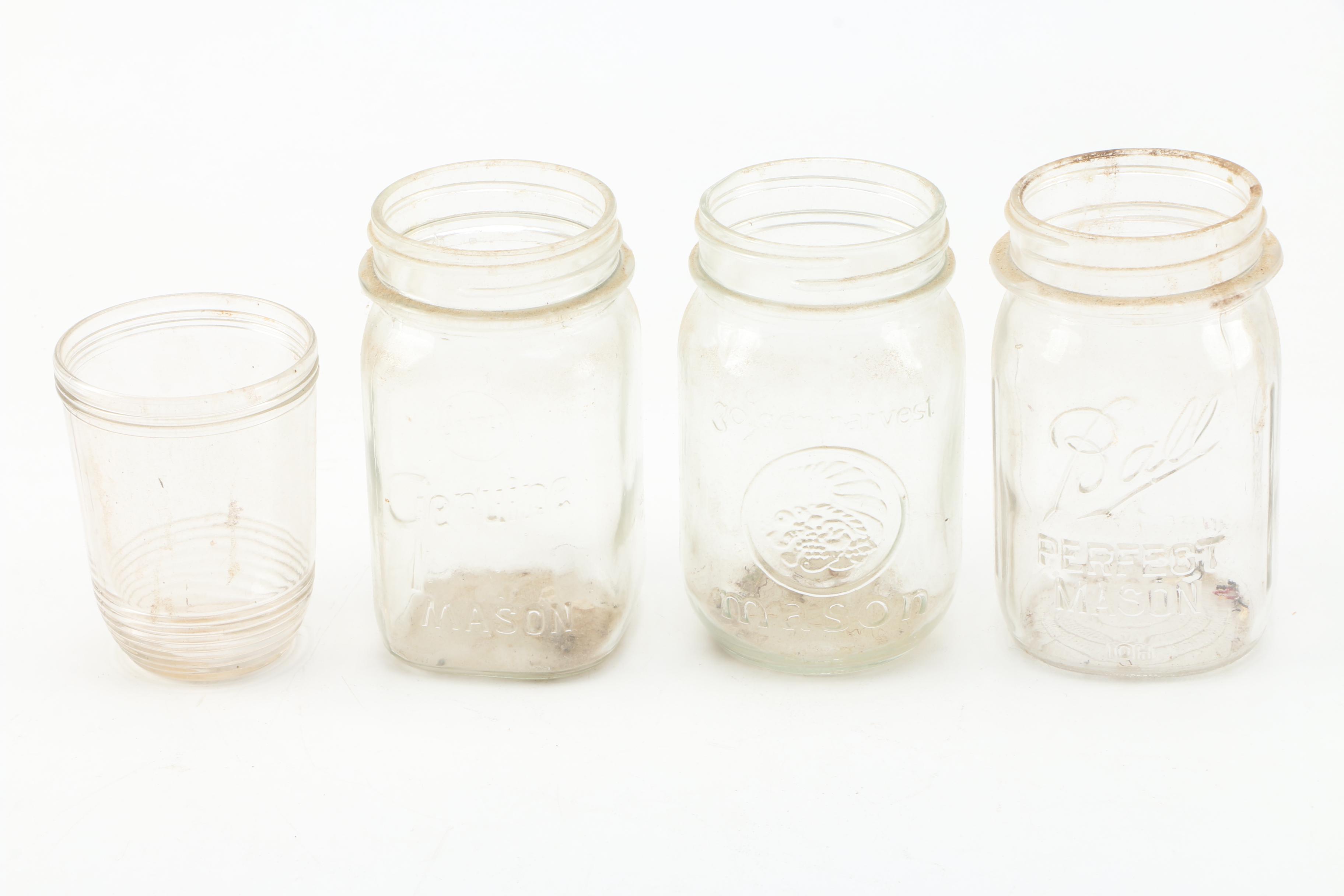 Vintage Milk Crate and Glass Jars