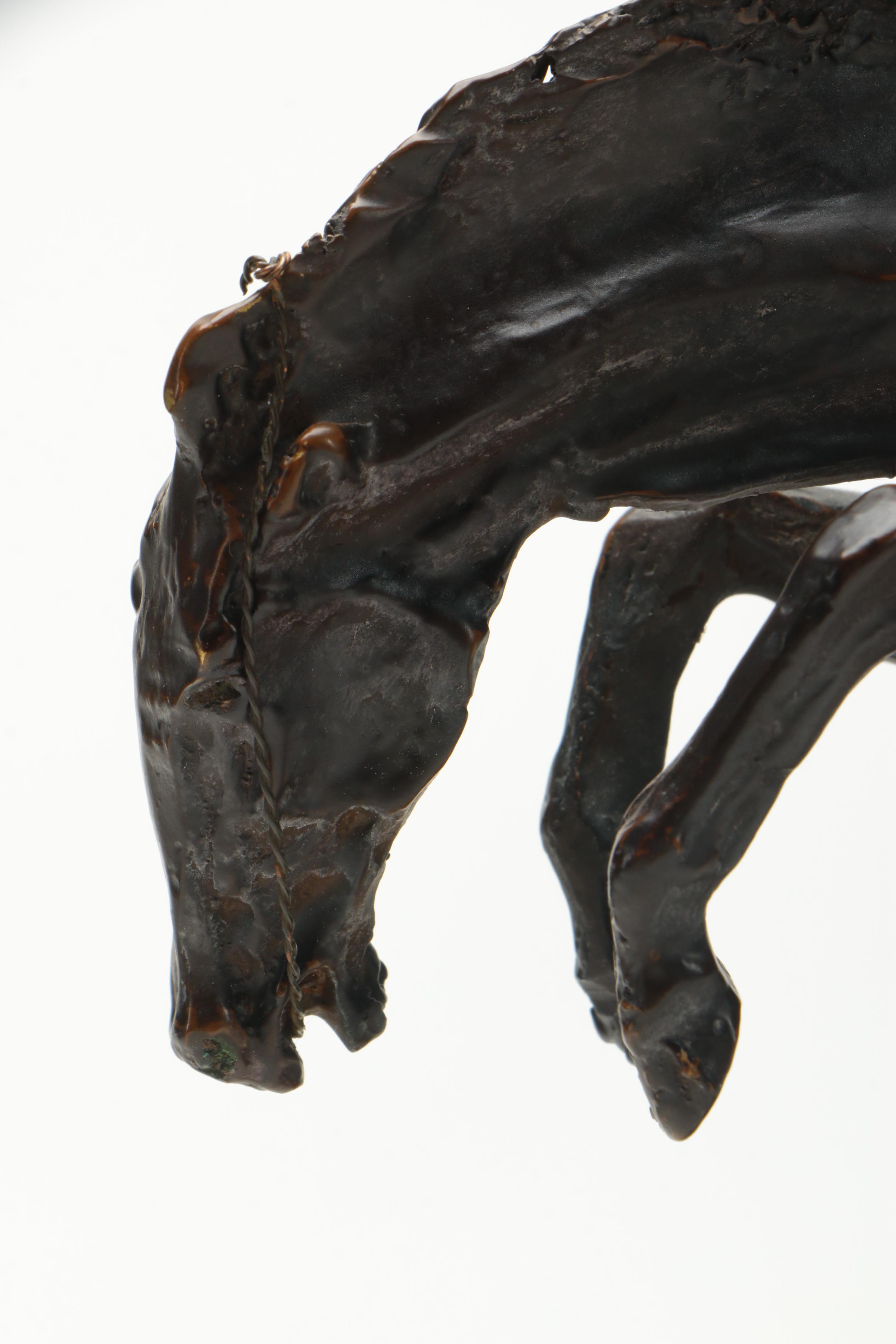 Brass Sculpture After Frederic Remington's "Bronco Buster"