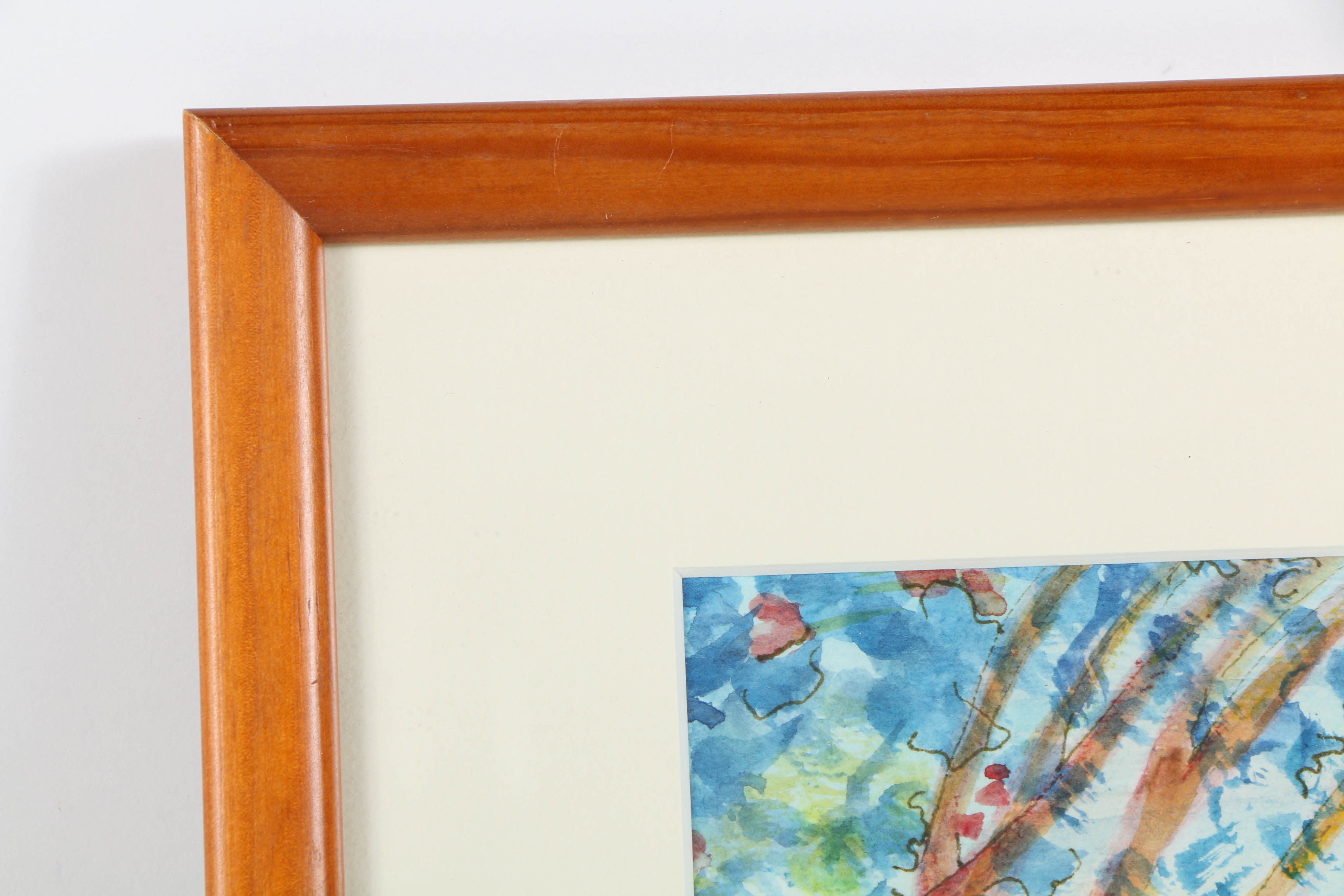 20th-Century Ink and Watercolor Painting of Figural Scene