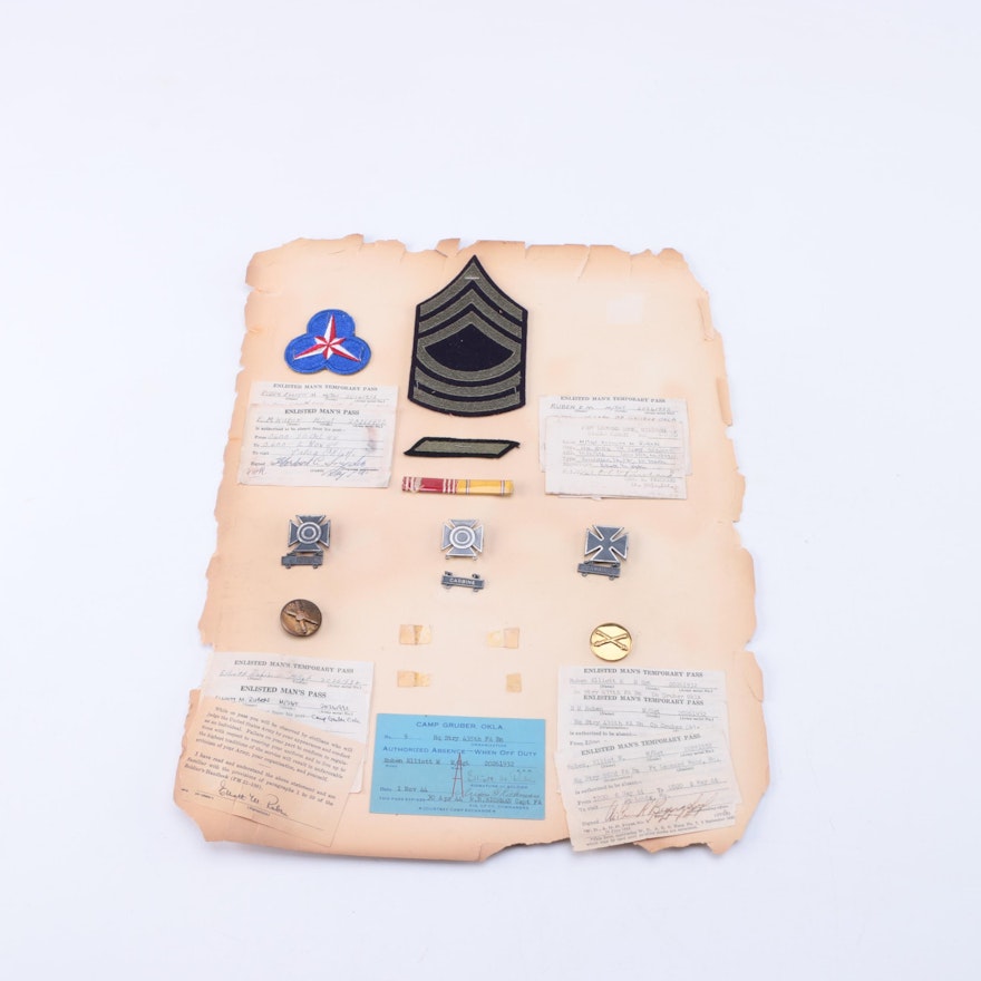 Collection of Military Patches and Ephemera