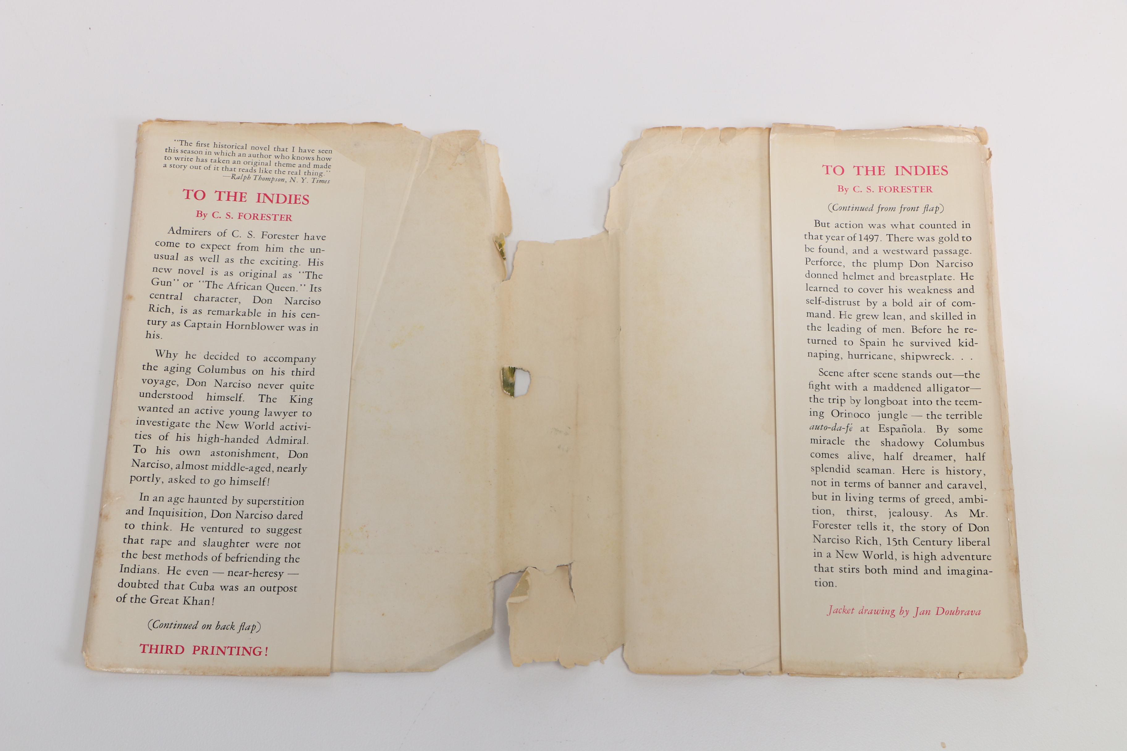 Signed Third Printing of "To The Indies" by C.S. Forester