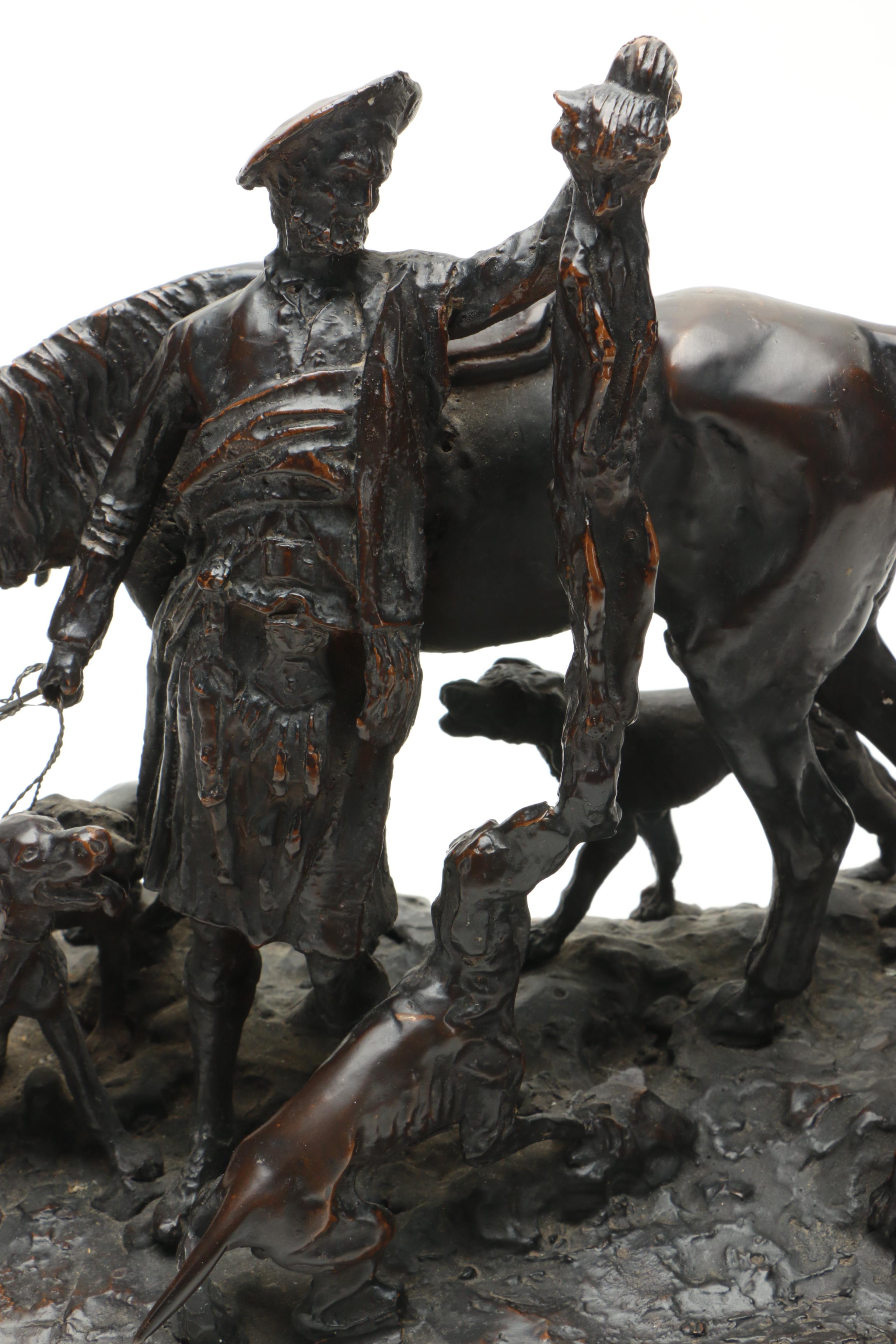 After Pierre-Jules Mêne Reproduction Sculpture "After The Hunt in Scotland"