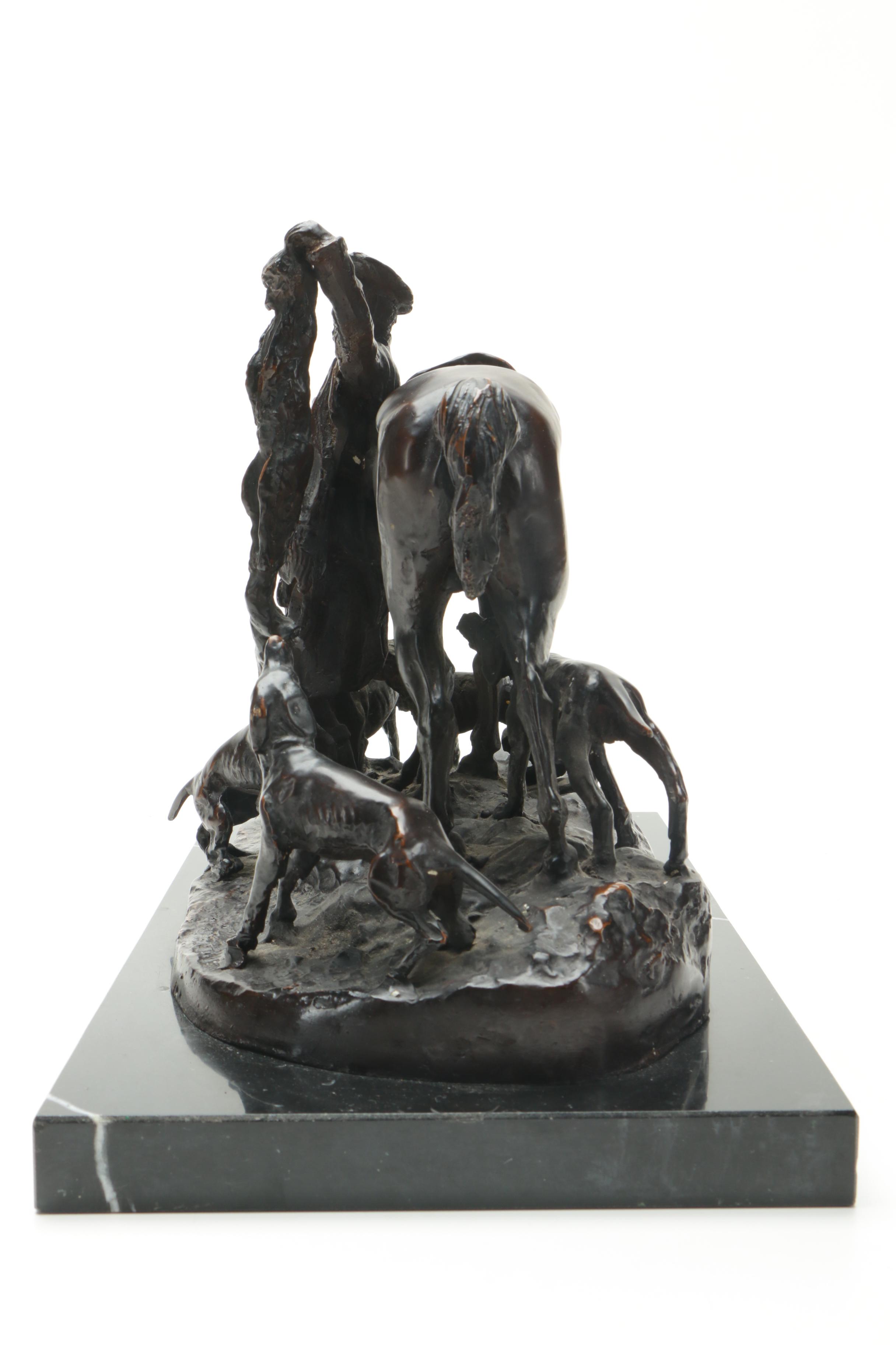 After Pierre-Jules Mêne Reproduction Sculpture "After The Hunt in Scotland"