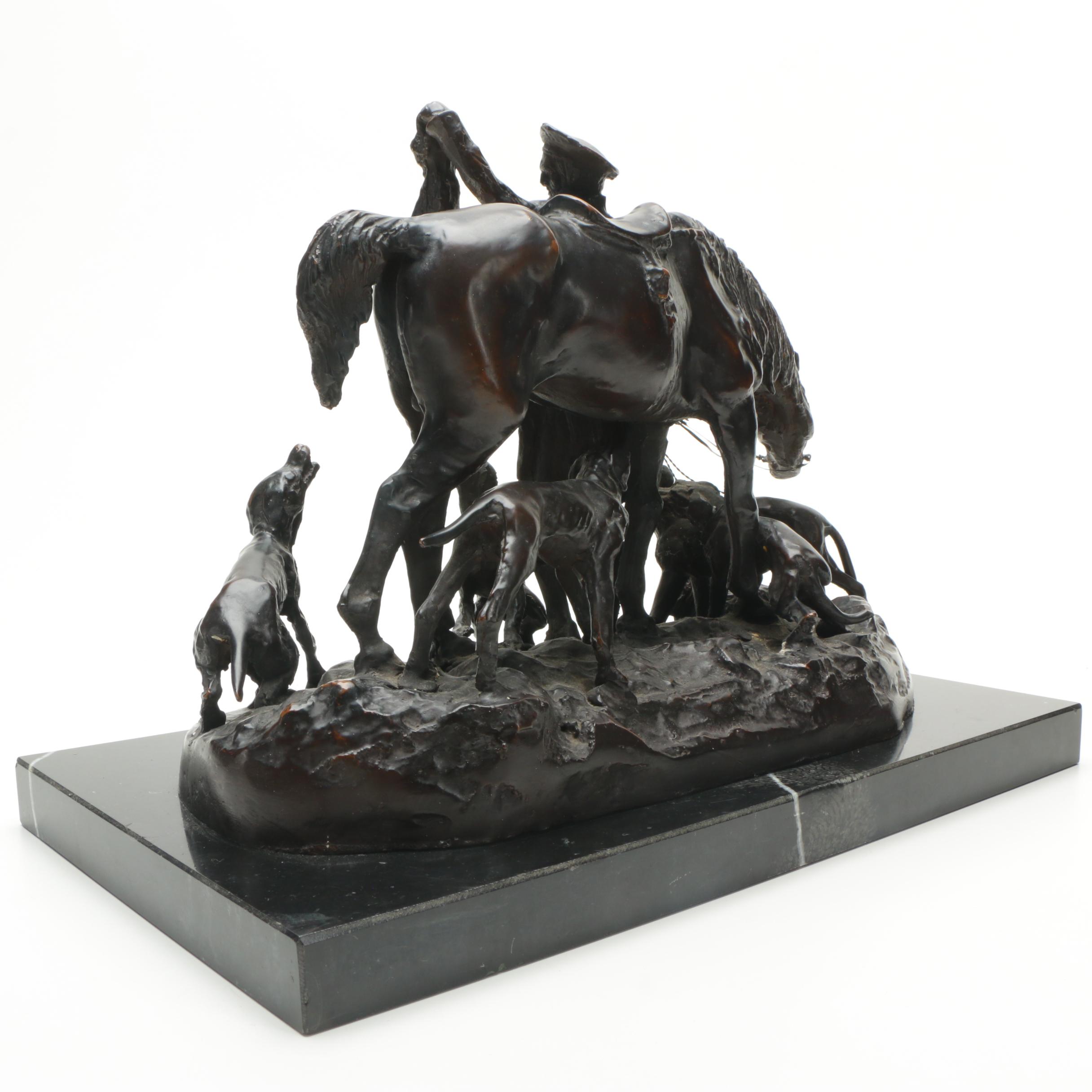 After Pierre-Jules Mêne Reproduction Sculpture "After The Hunt in Scotland"