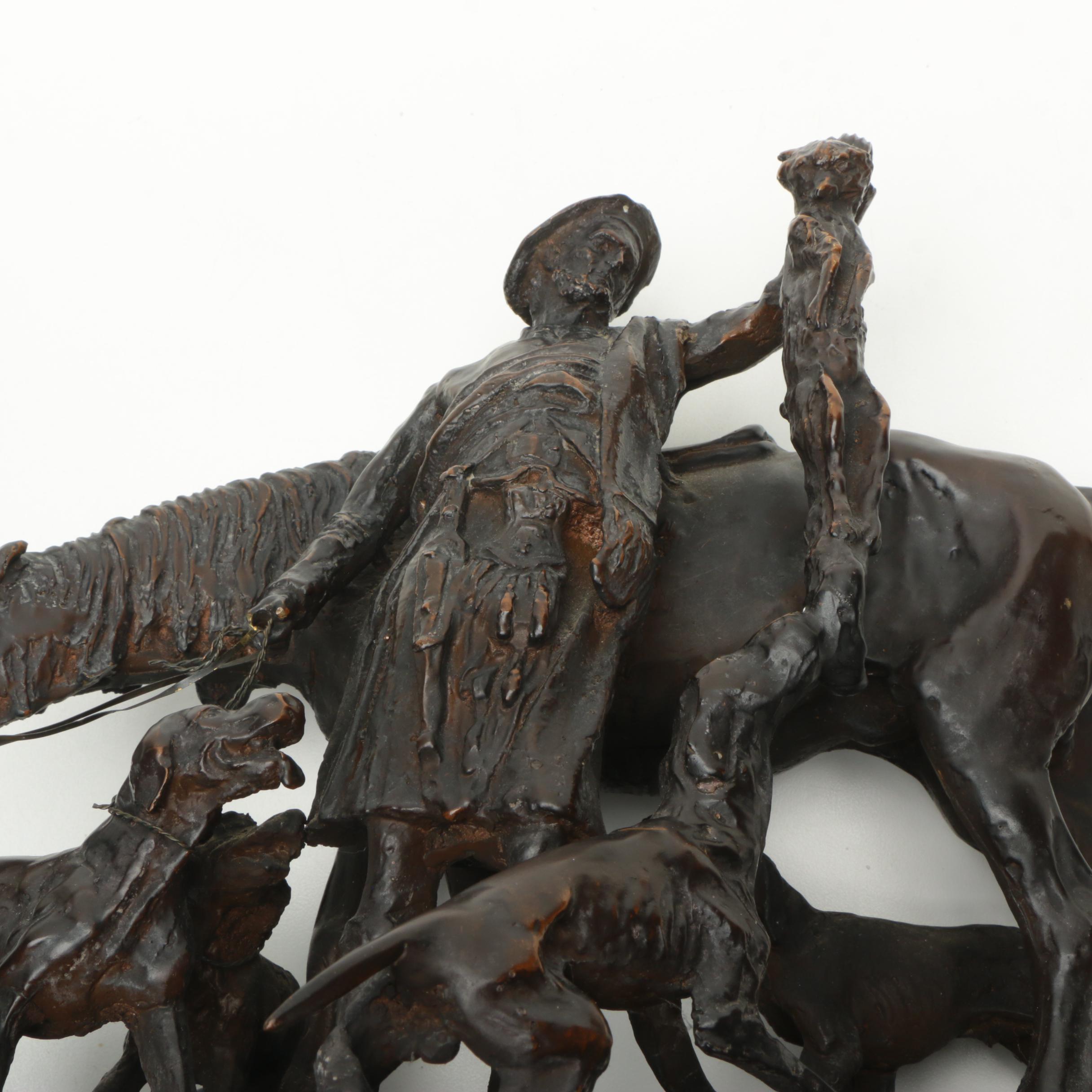 After Pierre-Jules Mêne Reproduction Sculpture "After The Hunt in Scotland"