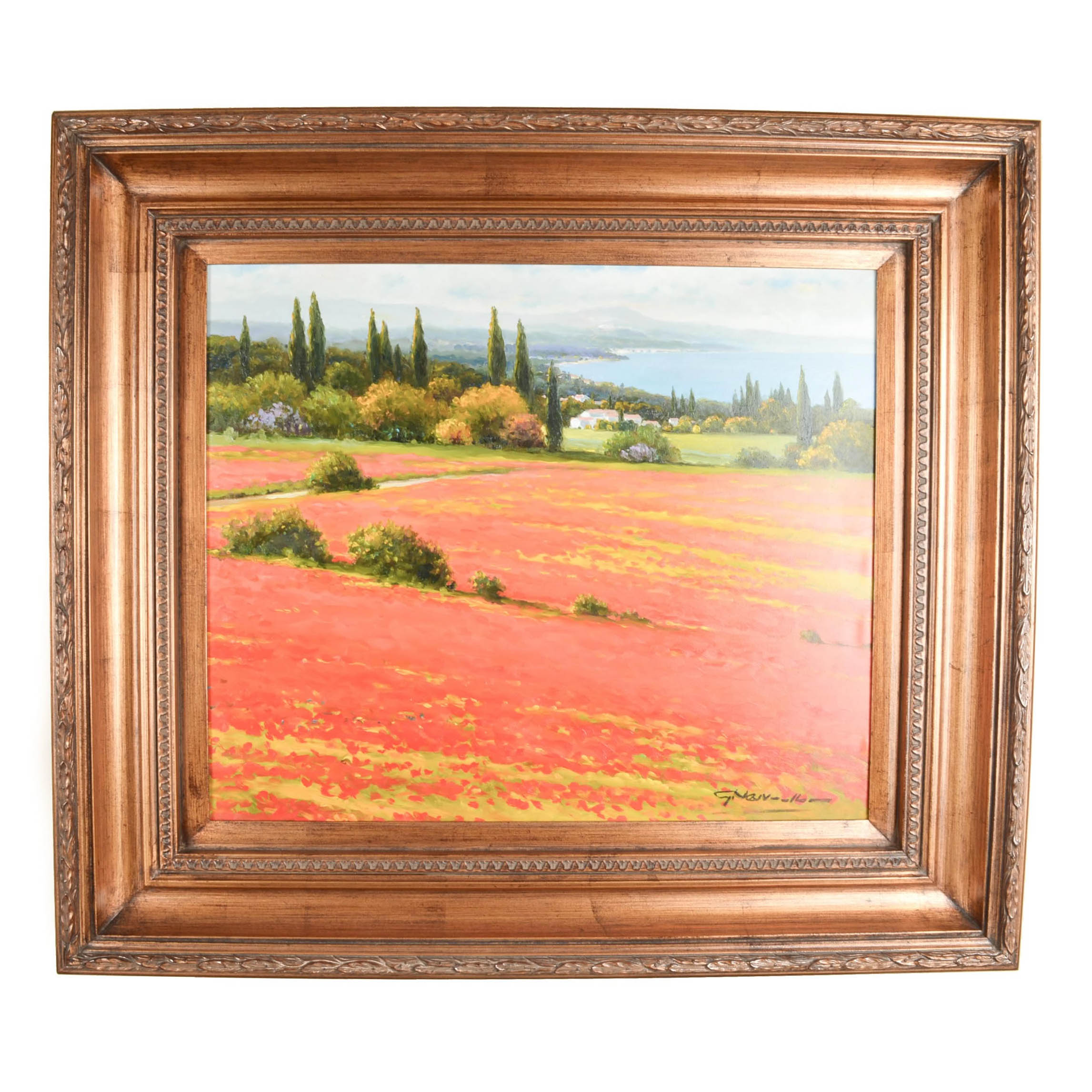 Gerhard Nesvadba Original Oil Landscape on Canvas