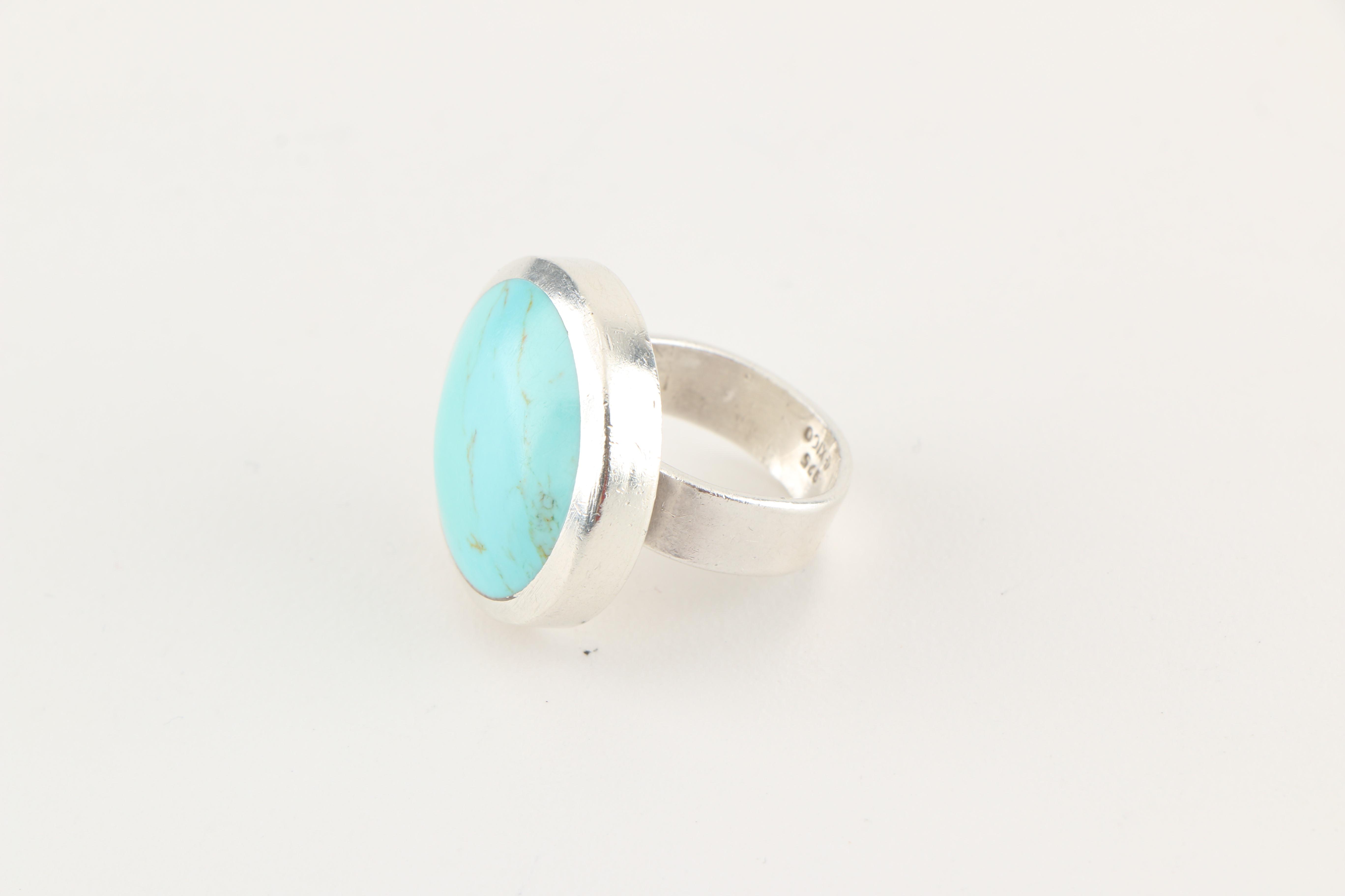 Sterling Silver Turquoise and Howlight Jewelry Including Native American Pieces