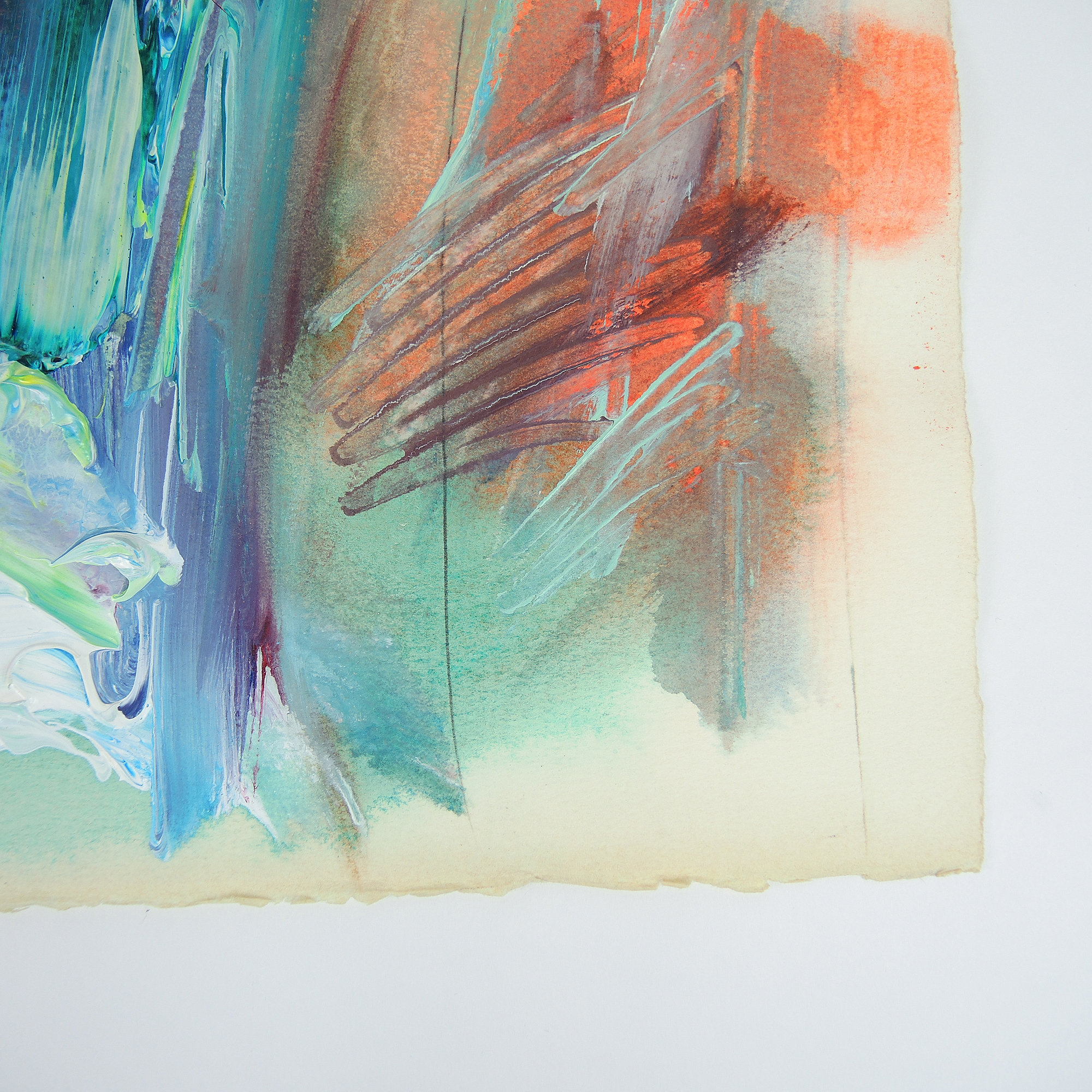 Jack Meanwell Mixed Media Painting on Paper Abstract Expressionism 1984